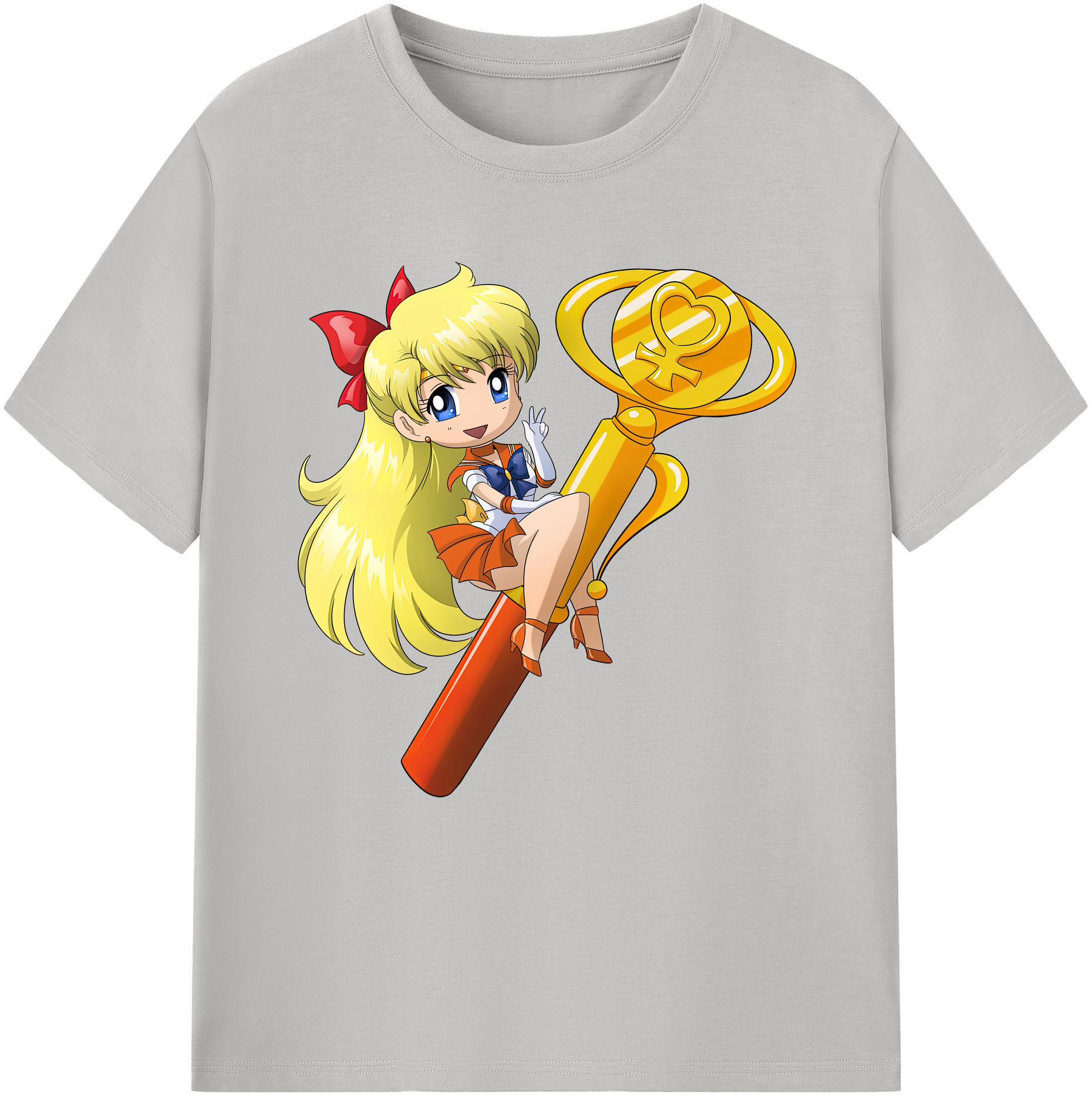 （画像用） 美少女戦士セーラームーン 愛野 美奈子 あいの みなこ Sailor Moon Aino Minako レディースカジュアルプリントTシャツ（綿100％）