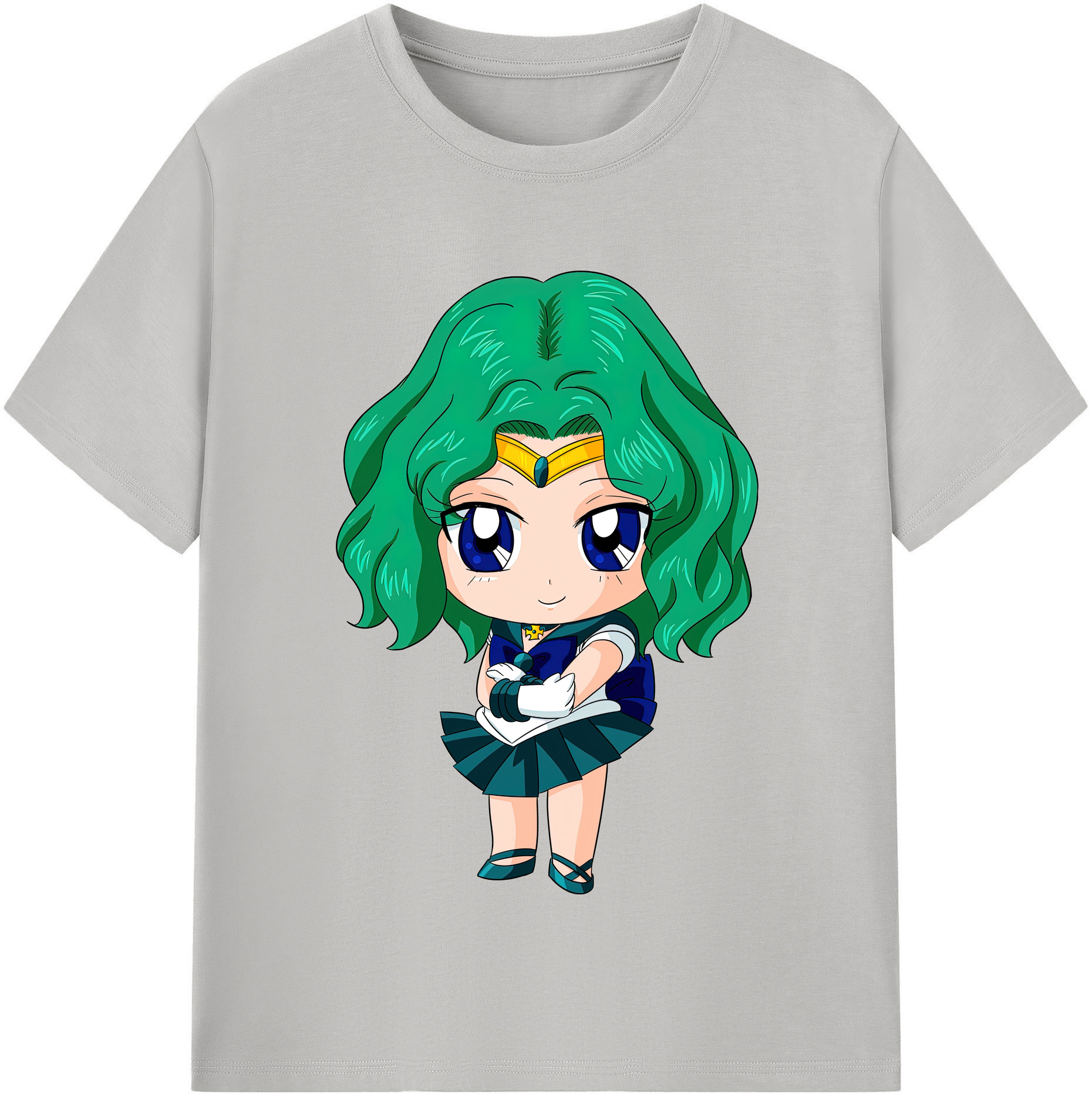 （画像用） 美少女戦士セーラームーン 海王 みちる（かいおう みちる） Sailor Moon Kaiou Michiru レディースカジュアルプリントTシャツ（綿100％）