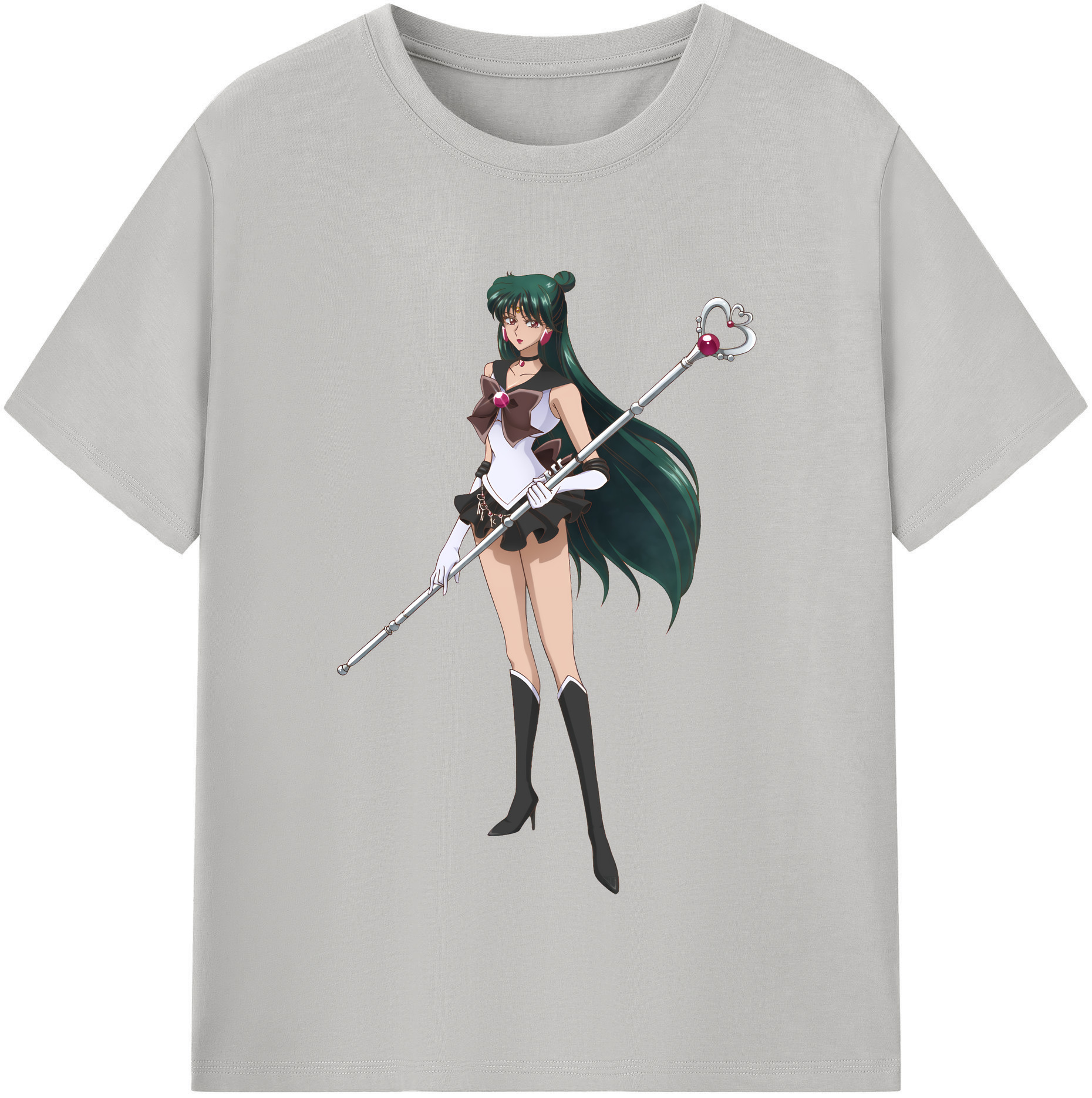 （画像用） 美少女戦士セーラームーン 冥王せつな Sailor Moon Meiou Setsuna レディースカジュアルプリントTシャツ（綿100％）