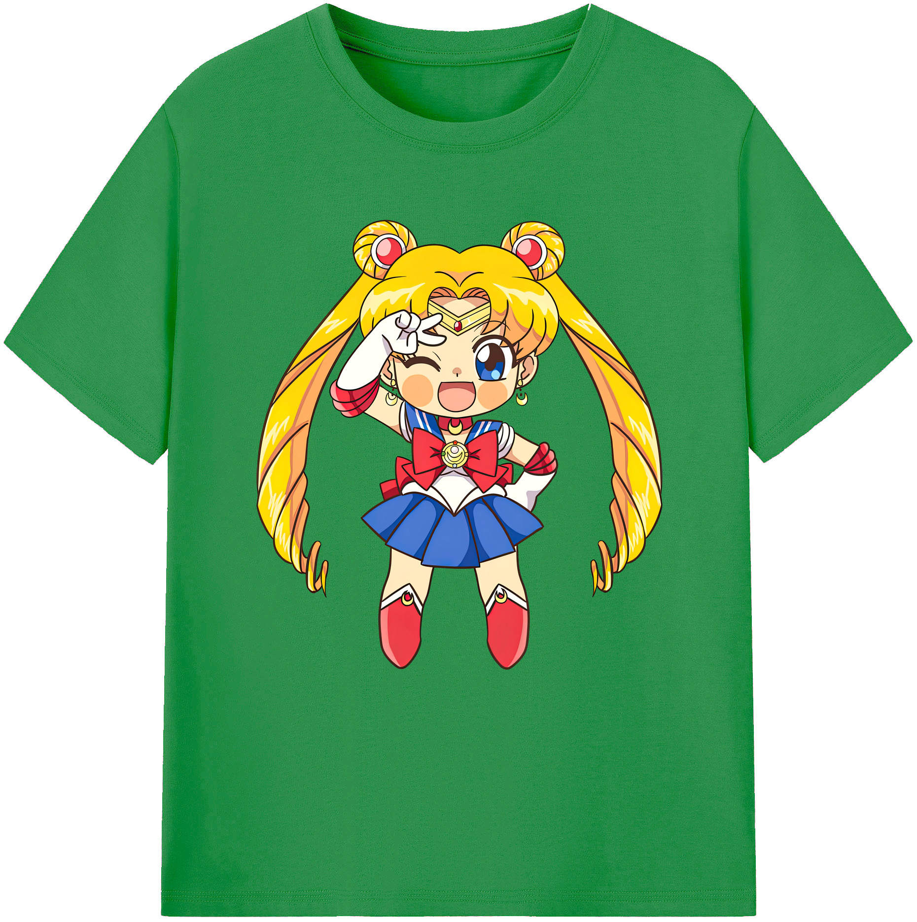 （画像用） 美少女戦士セーラームーン 月野 うさぎ つきの うさぎ Sailor Moon Tsukino Usagi レディースカジュアルプリントTシャツ（綿100％）
