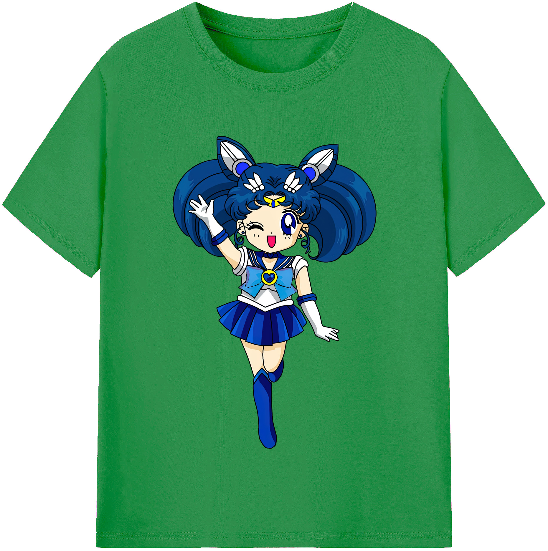 （画像用） 美少女戦士セーラームーン 水野 亜美 みずの あみ Sailor Moon Mizuno Ami レディースカジュアルプリントTシャツ（綿100％）