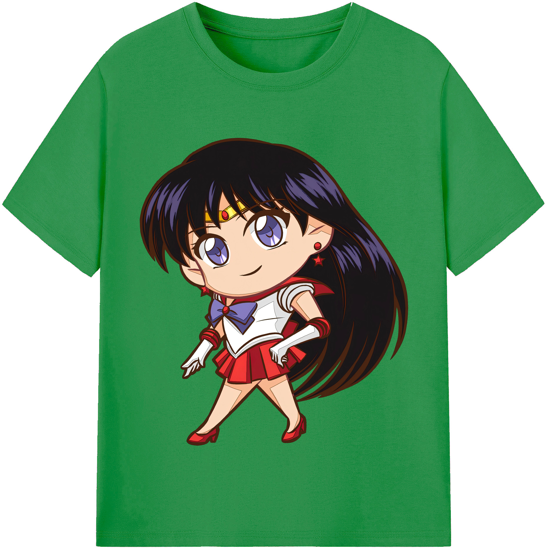 （画像用） 美少女戦士セーラームーン 火野レイ ひの レイ Sailor Moon Hino Rei （セーラーマーズ,Sailor Mars） レディースカジュアルプリントTシャツ（綿100％）