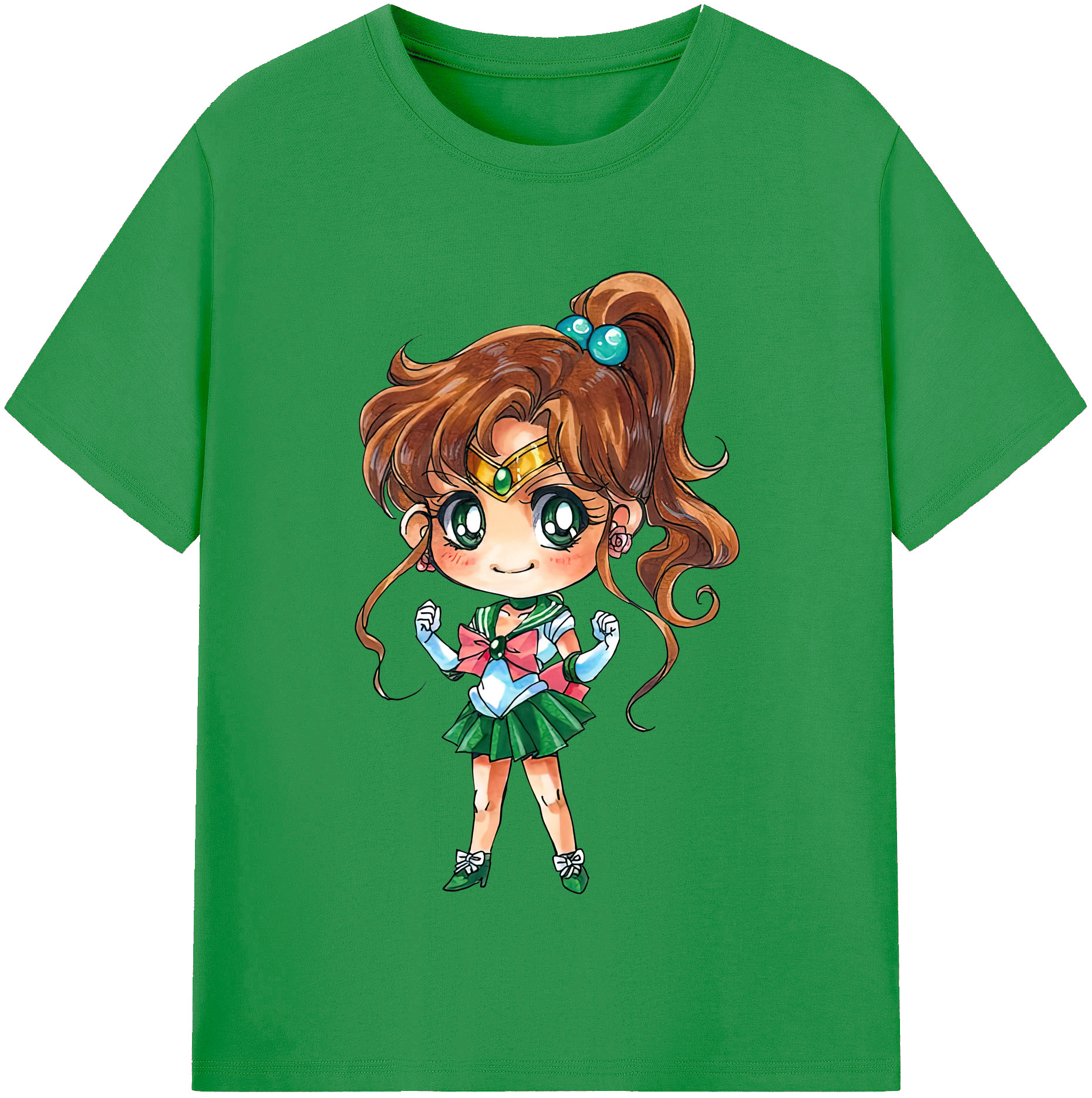 （画像用） 美少女戦士セーラームーン 木野 まこと きの まこと Sailor Moon Kino Makoto （セーラージュピター；Sailor Jupiter） レディースカジュアルプリントTシャツ（綿100％）