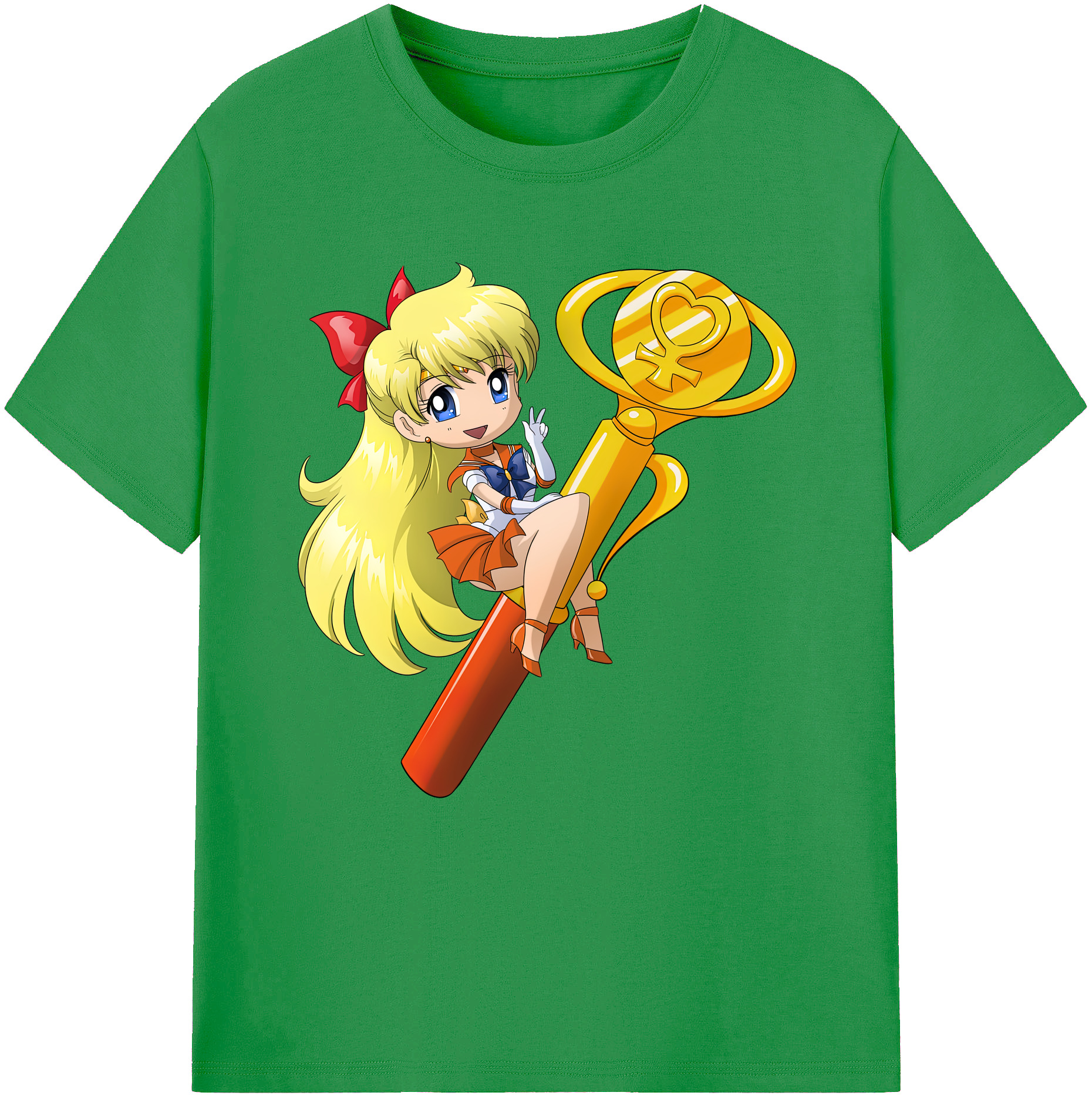 （画像用） 美少女戦士セーラームーン 愛野 美奈子 あいの みなこ Sailor Moon Aino Minako レディースカジュアルプリントTシャツ（綿100％）