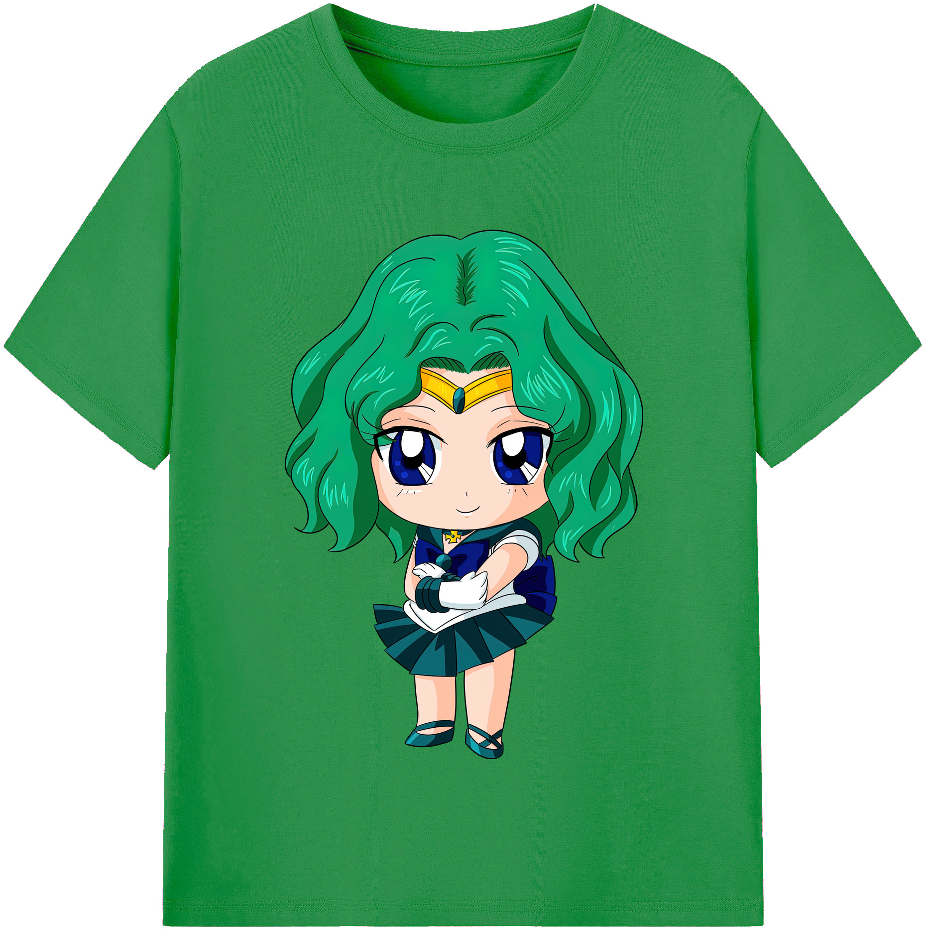 （画像用） 美少女戦士セーラームーン 海王 みちる（かいおう みちる） Sailor Moon Kaiou Michiru レディースカジュアルプリントTシャツ（綿100％）