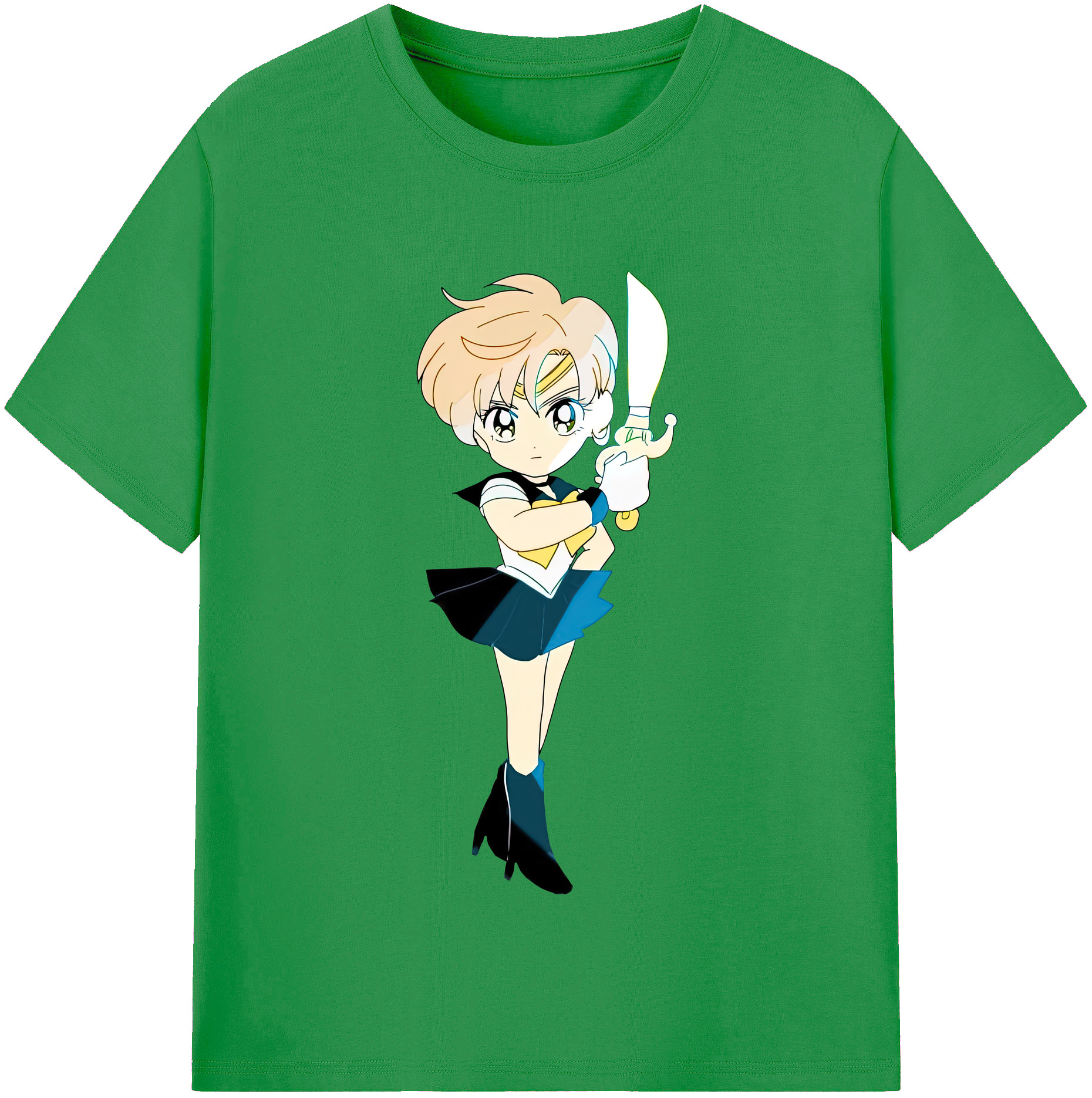 （画像用） 美少女戦士セーラームーン 天王はるか Sailor Moon Tenoh Haruka レディースカジュアルプリントTシャツ（綿100％）