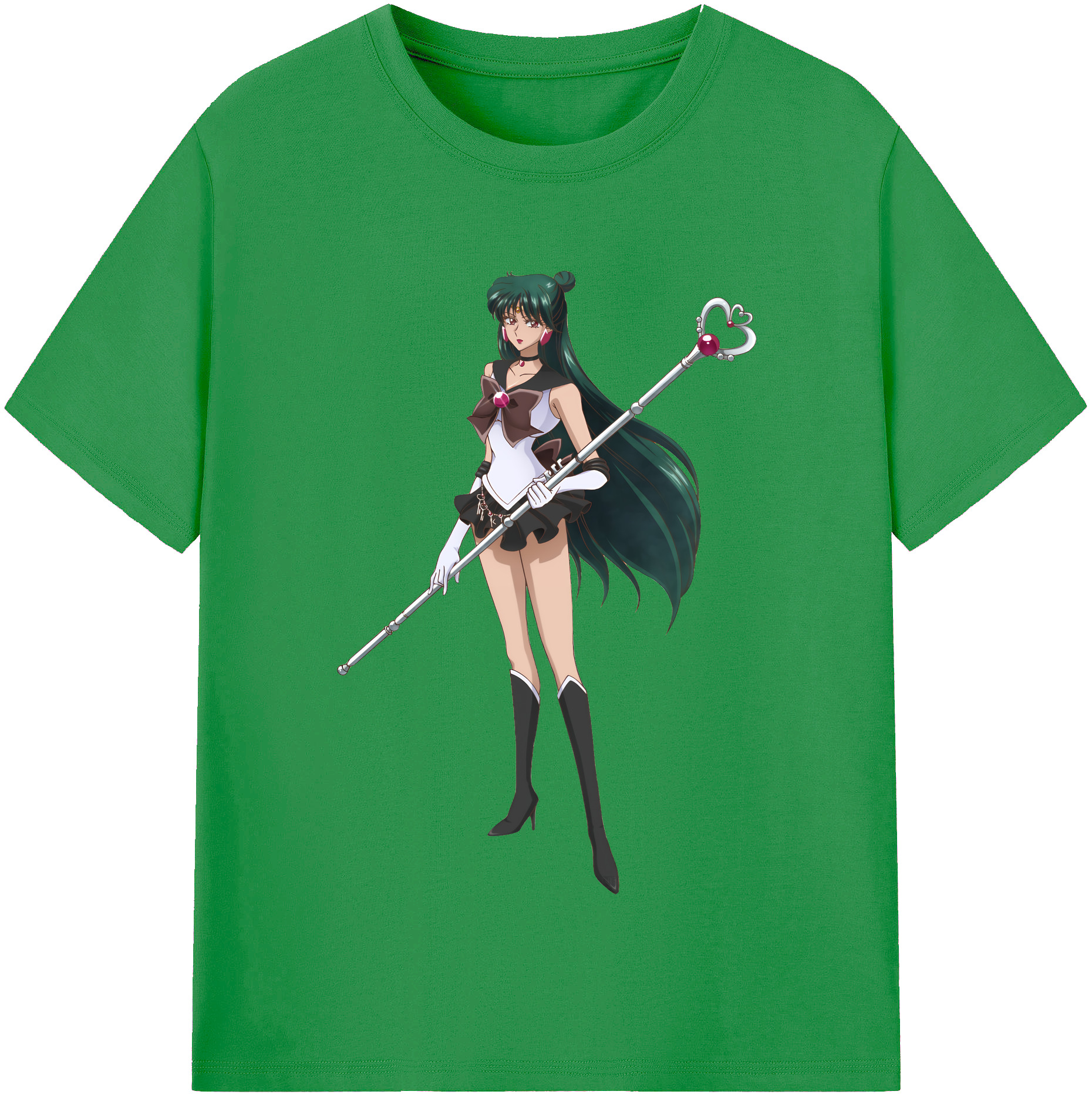 （画像用） 美少女戦士セーラームーン 冥王せつな Sailor Moon Meiou Setsuna レディースカジュアルプリントTシャツ（綿100％）