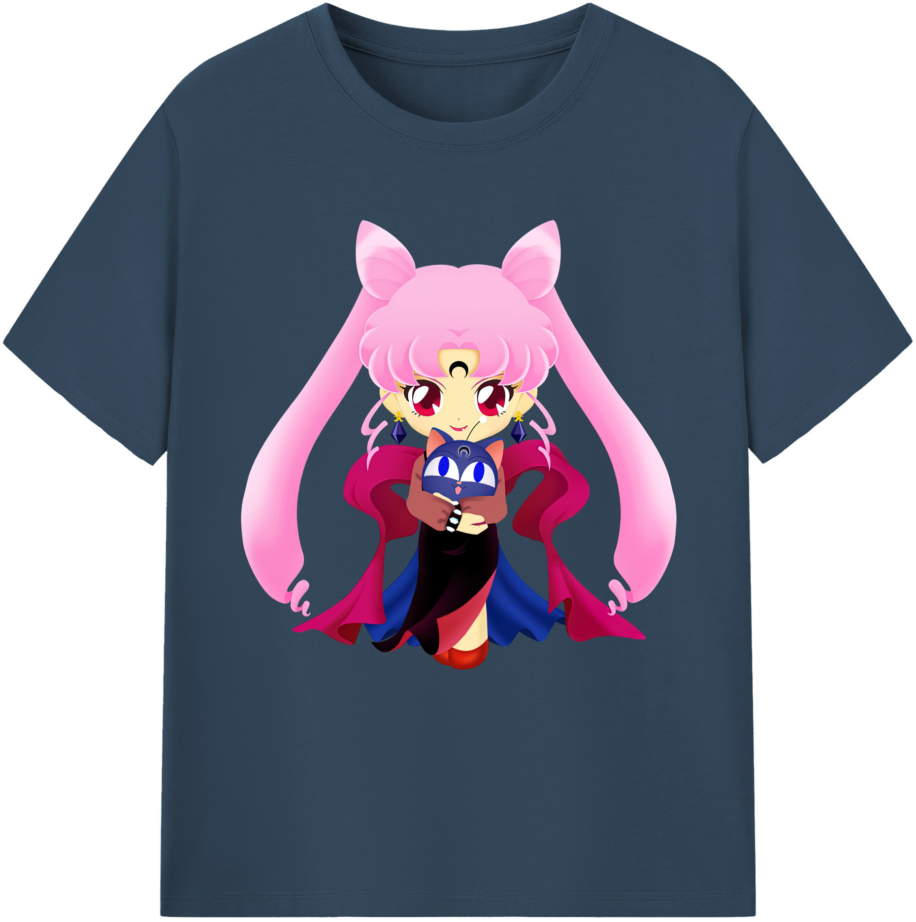 （画像用） 美少女戦士セーラームーン ちびうさ Sailor Moon Chibiusa Tsukino Usagi Small Lady Serenity レディースカジュアルプリントTシャツ（綿100％）