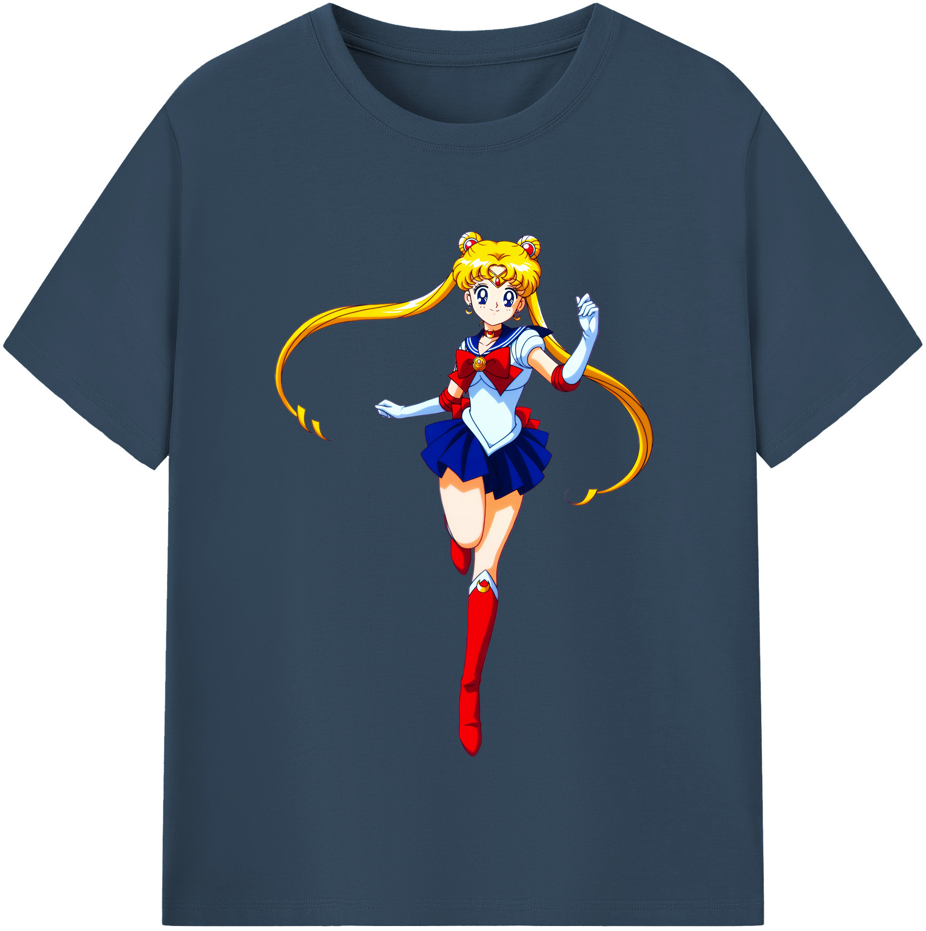 （画像用） 美少女戦士セーラームーン 月野 うさぎ つきの うさぎ Sailor Moon Tsukino Usagi レディースカジュアルプリントTシャツ（綿100％）