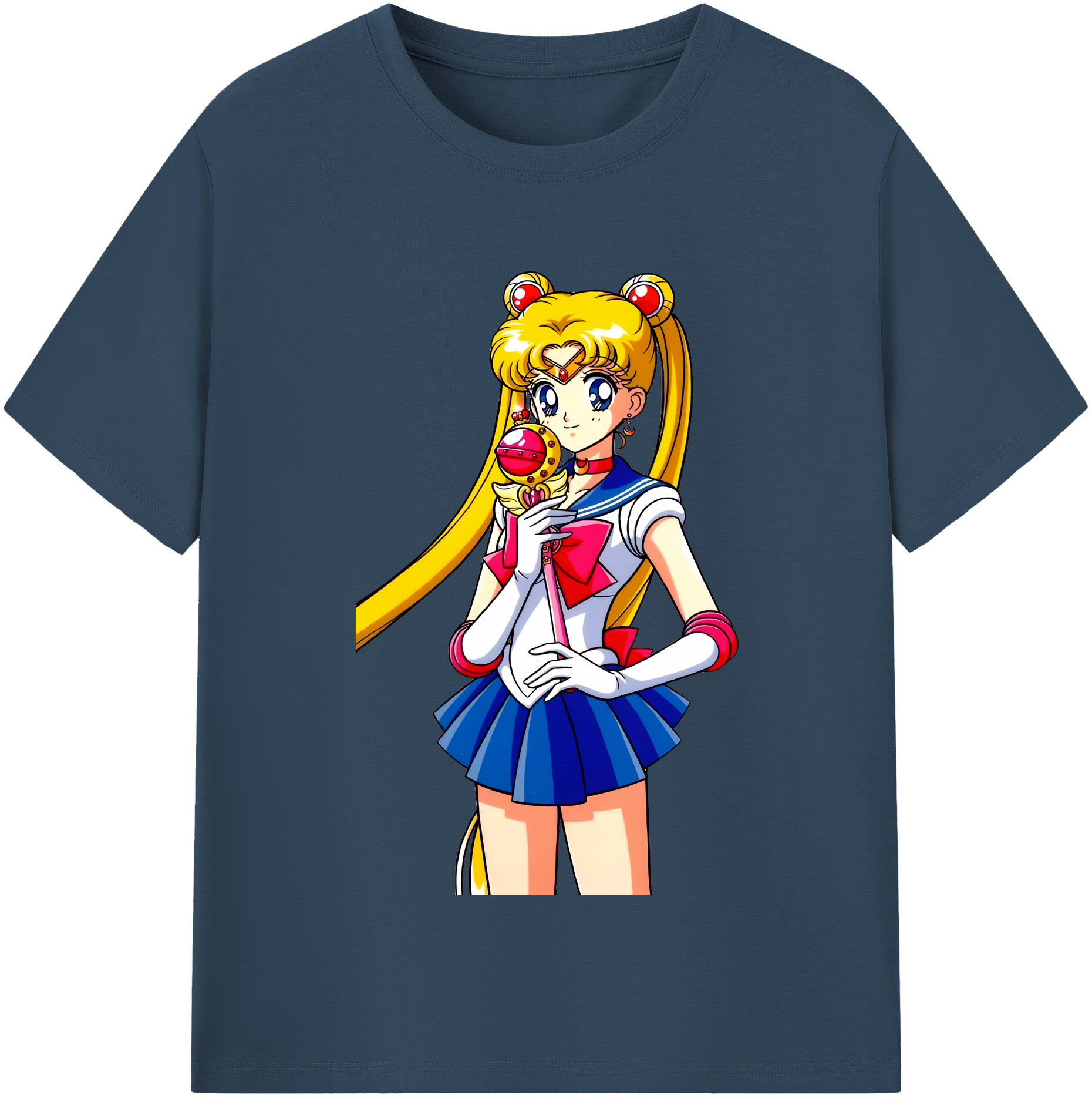 （画像用） 美少女戦士セーラームーン 月野 うさぎ つきの うさぎ Sailor Moon Tsukino Usagi レディースカジュアルプリントTシャツ（綿100％）