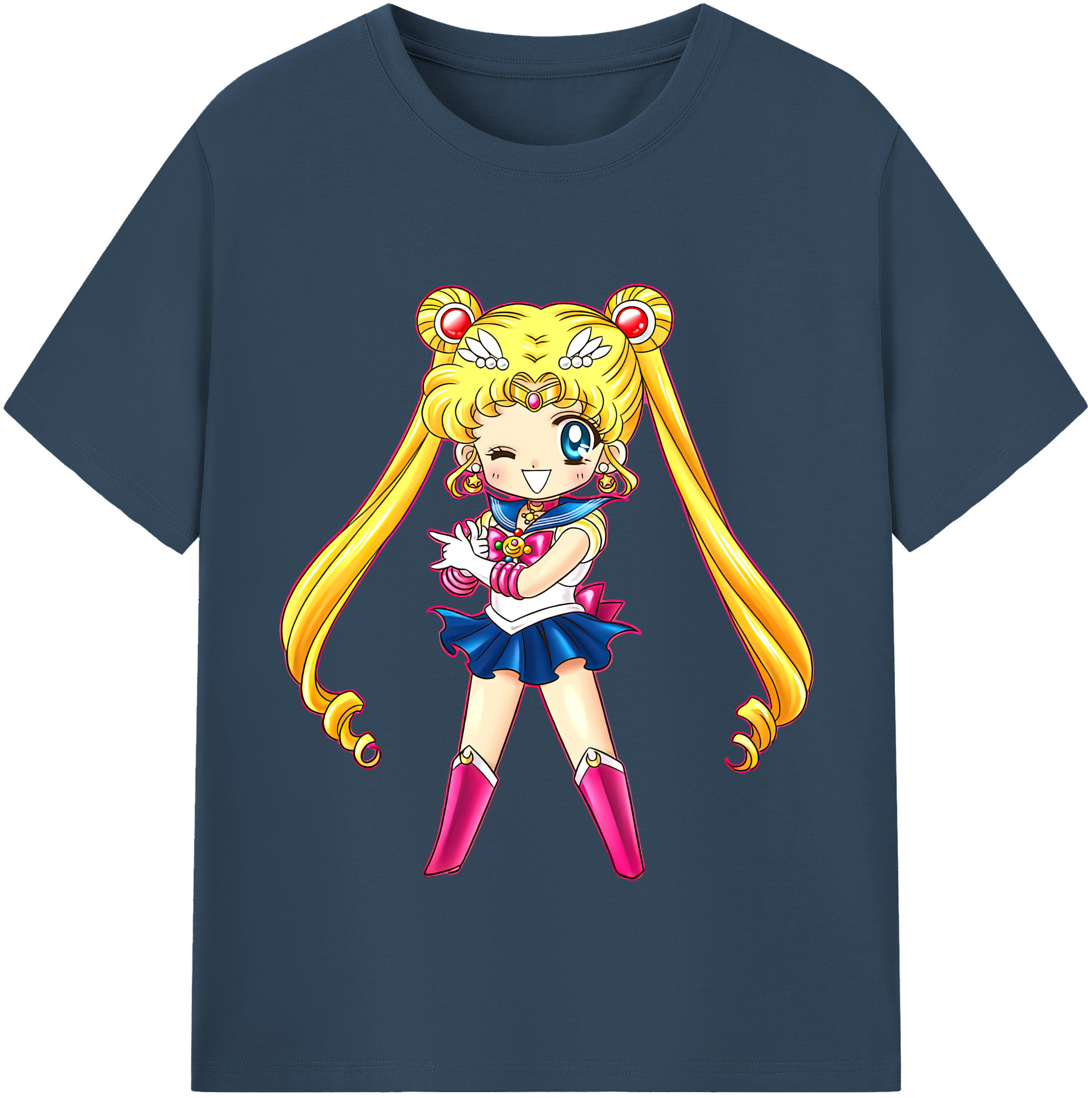 （画像用） 美少女戦士セーラームーン 月野 うさぎ つきの うさぎ Sailor Moon Tsukino Usagi レディースカジュアルプリントTシャツ（綿100％）