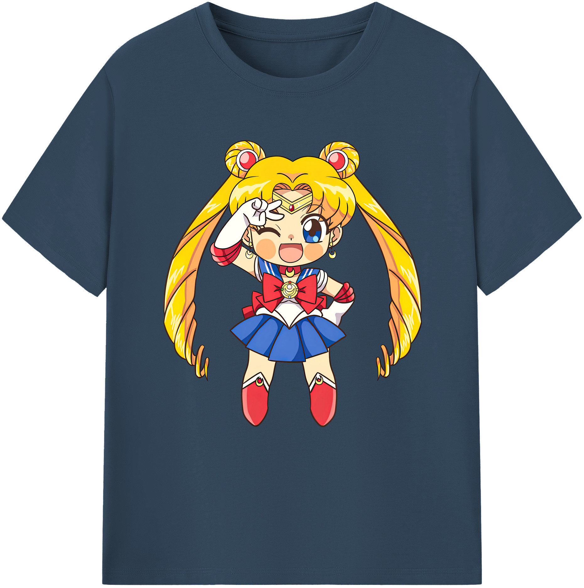 （画像用） 美少女戦士セーラームーン 月野 うさぎ つきの うさぎ Sailor Moon Tsukino Usagi レディースカジュアルプリントTシャツ（綿100％）