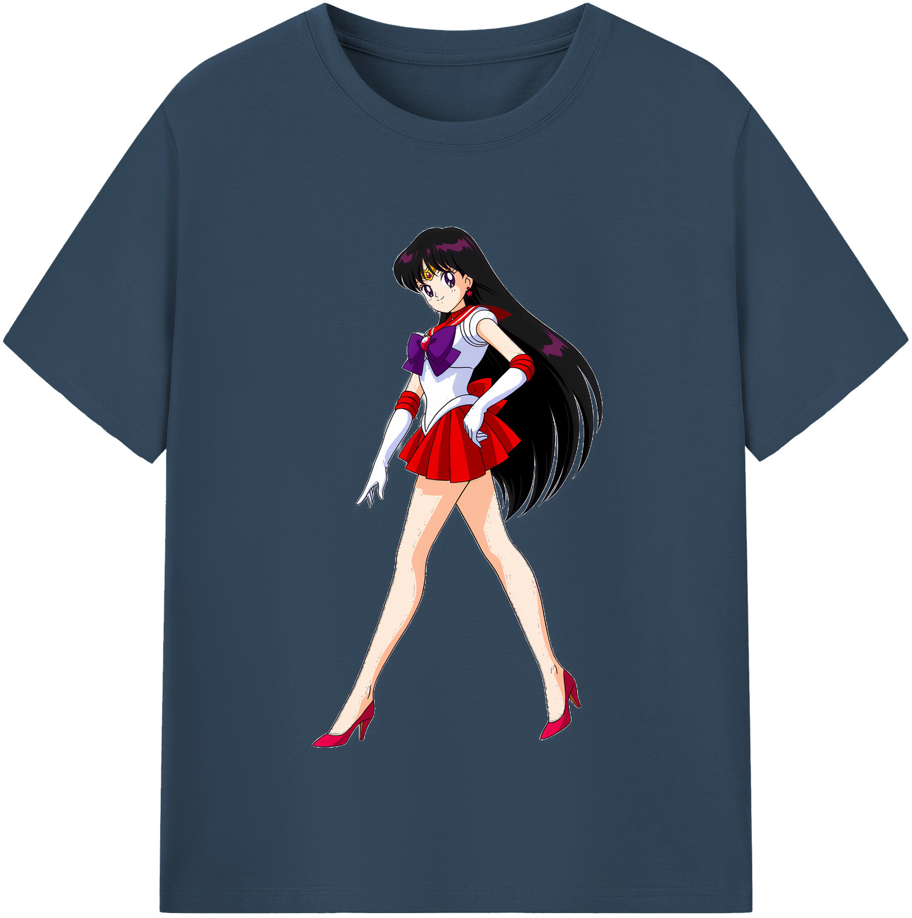 （画像用） 美少女戦士セーラームーン 火野レイ ひの レイ Sailor Moon Hino Rei （セーラーマーズ,Sailor Mars） レディースカジュアルプリントTシャツ（綿100％）