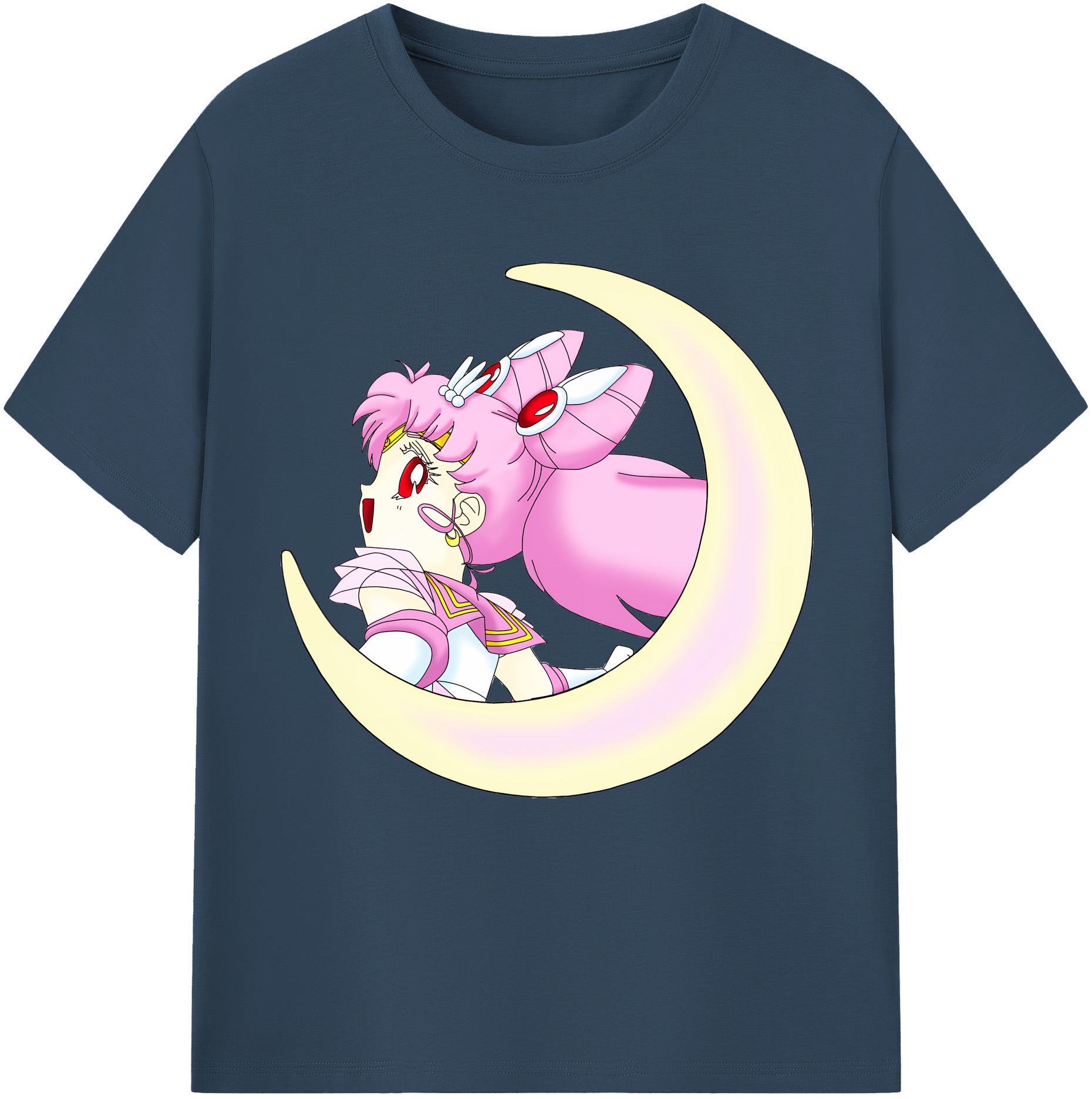 （画像用） 美少女戦士セーラームーン ちびうさ Sailor Moon Chibiusa Tsukino Usagi Small Lady Serenity レディースカジュアルプリントTシャツ（綿100％）