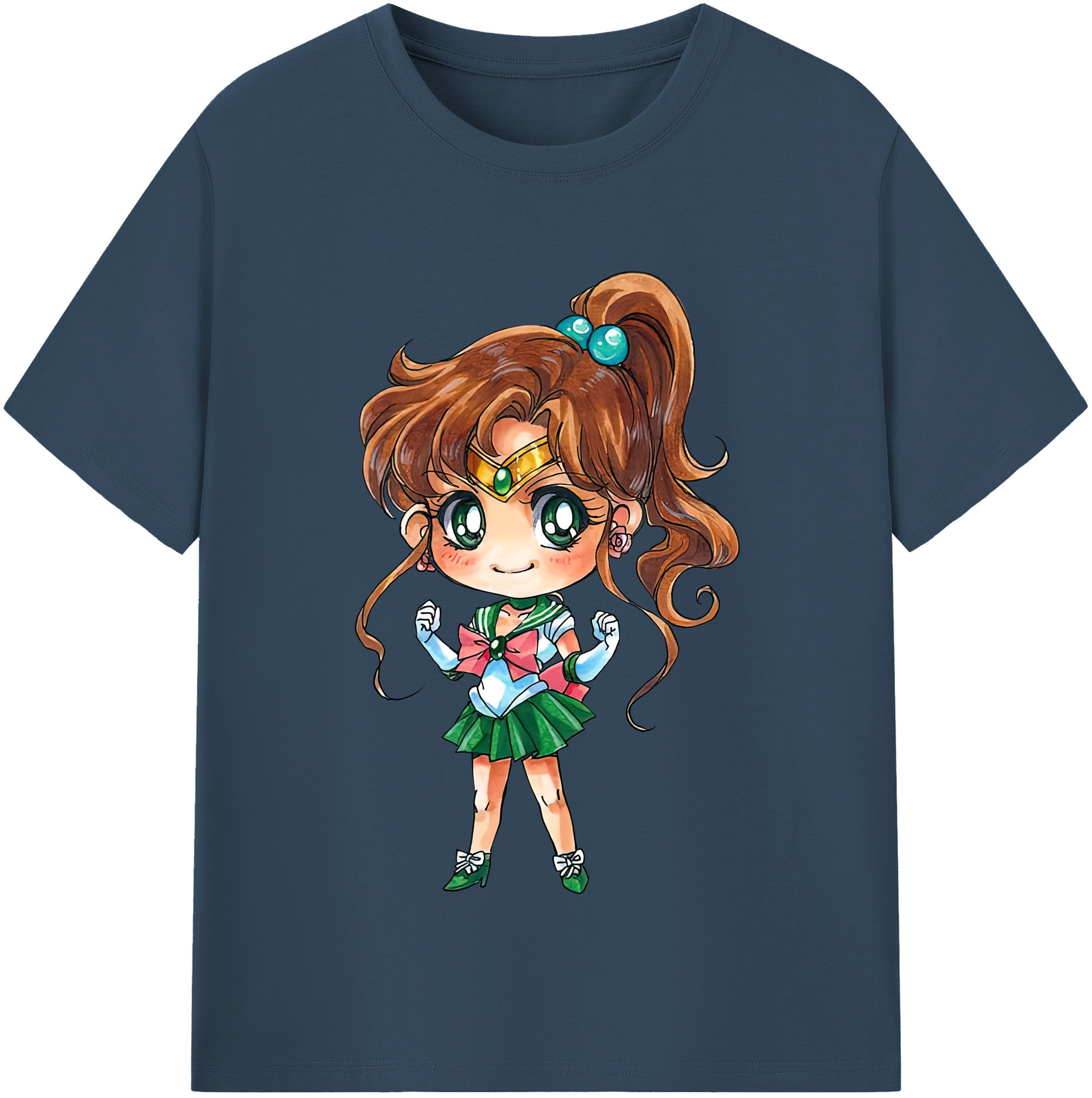 （画像用） 美少女戦士セーラームーン 木野 まこと きの まこと Sailor Moon Kino Makoto （セーラージュピター；Sailor Jupiter） レディースカジュアルプリントTシャツ（綿100％）