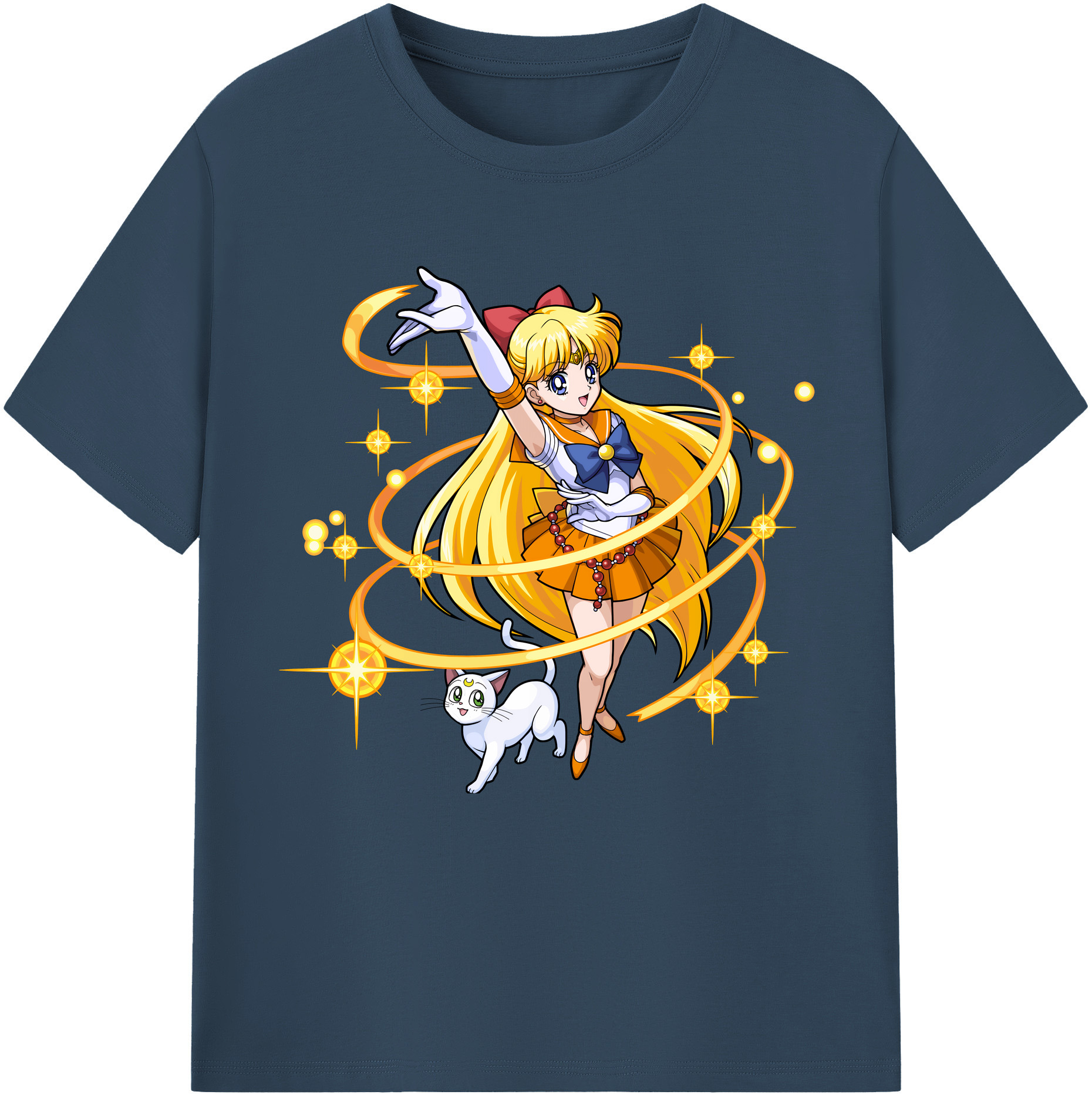 （画像用） 美少女戦士セーラームーン 愛野 美奈子 あいの みなこ Sailor Moon Aino Minako レディースカジュアルプリントTシャツ（綿100％）