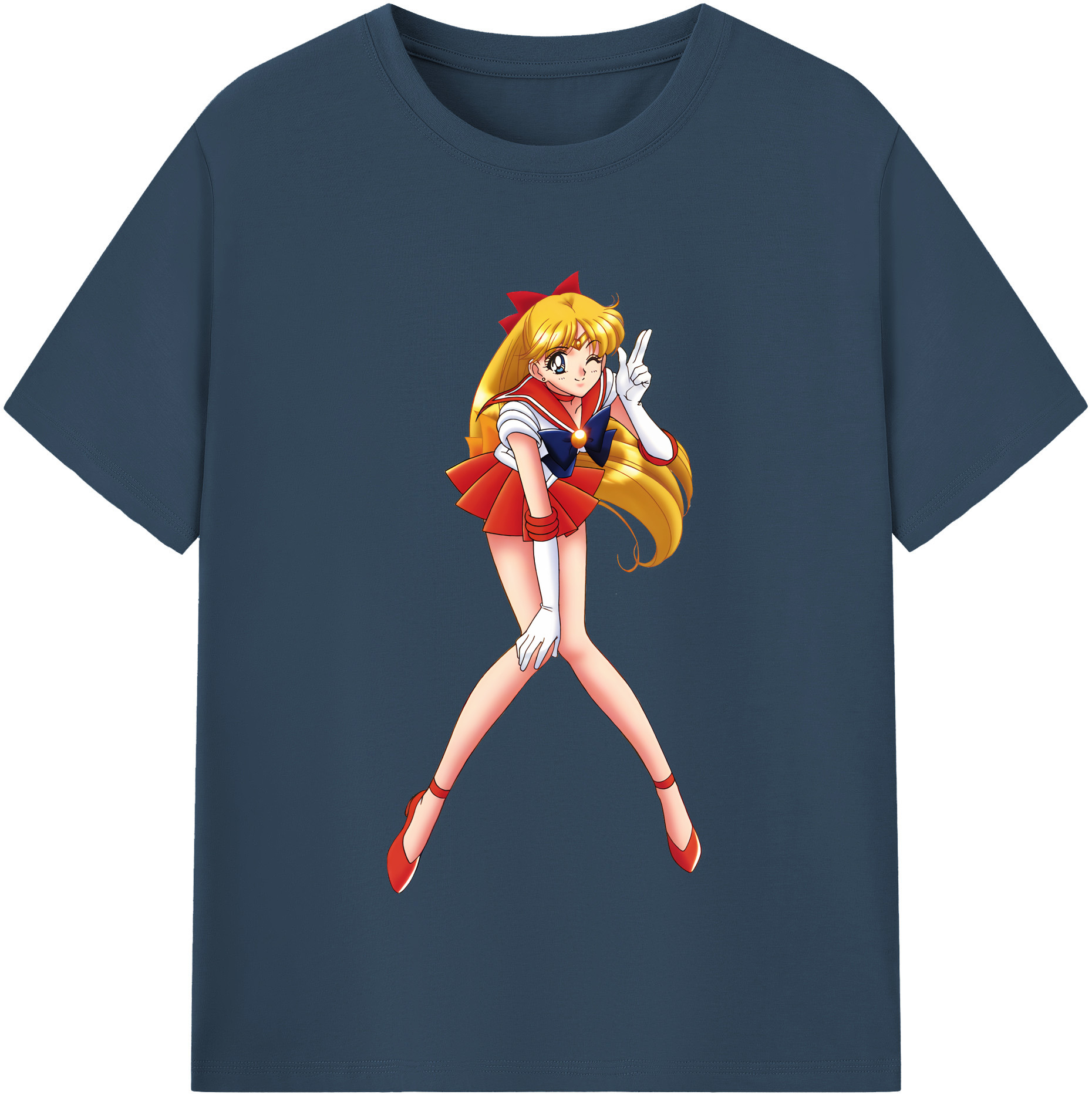 （画像用） 美少女戦士セーラームーン 愛野 美奈子 あいの みなこ Sailor Moon Aino Minako レディースカジュアルプリントTシャツ（綿100％）
