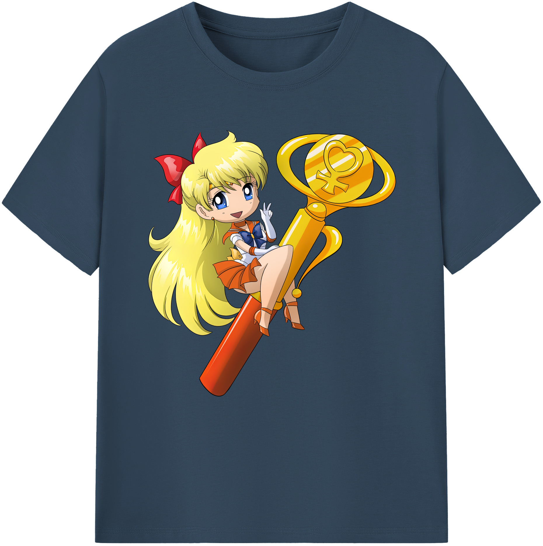 （画像用） 美少女戦士セーラームーン 愛野 美奈子 あいの みなこ Sailor Moon Aino Minako レディースカジュアルプリントTシャツ（綿100％）