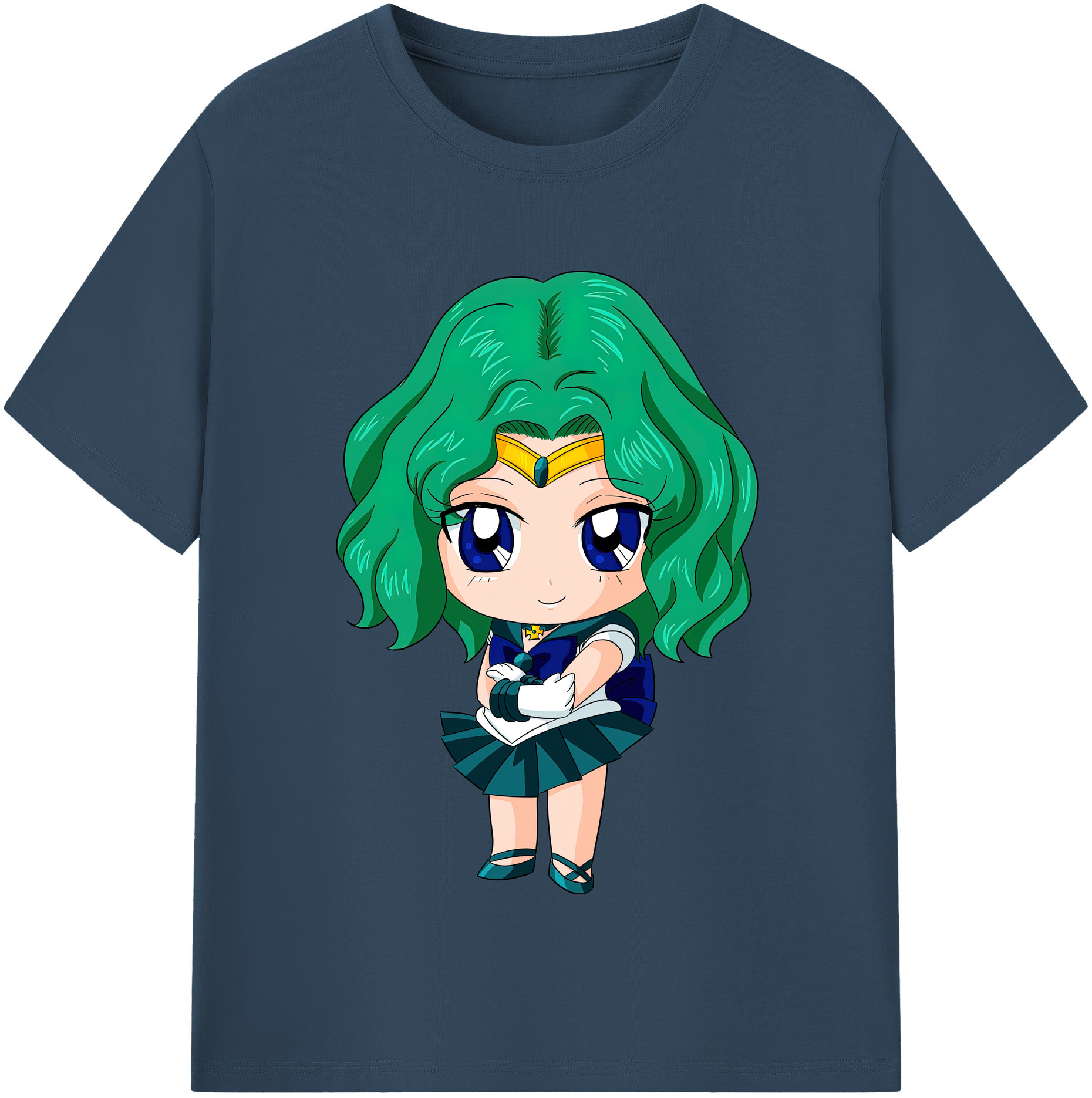 （画像用） 美少女戦士セーラームーン 海王 みちる（かいおう みちる） Sailor Moon Kaiou Michiru レディースカジュアルプリントTシャツ（綿100％）