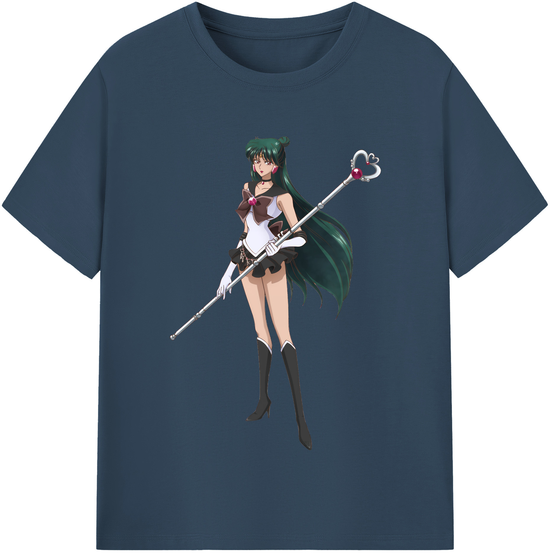 （画像用） 美少女戦士セーラームーン 冥王せつな Sailor Moon Meiou Setsuna レディースカジュアルプリントTシャツ（綿100％）