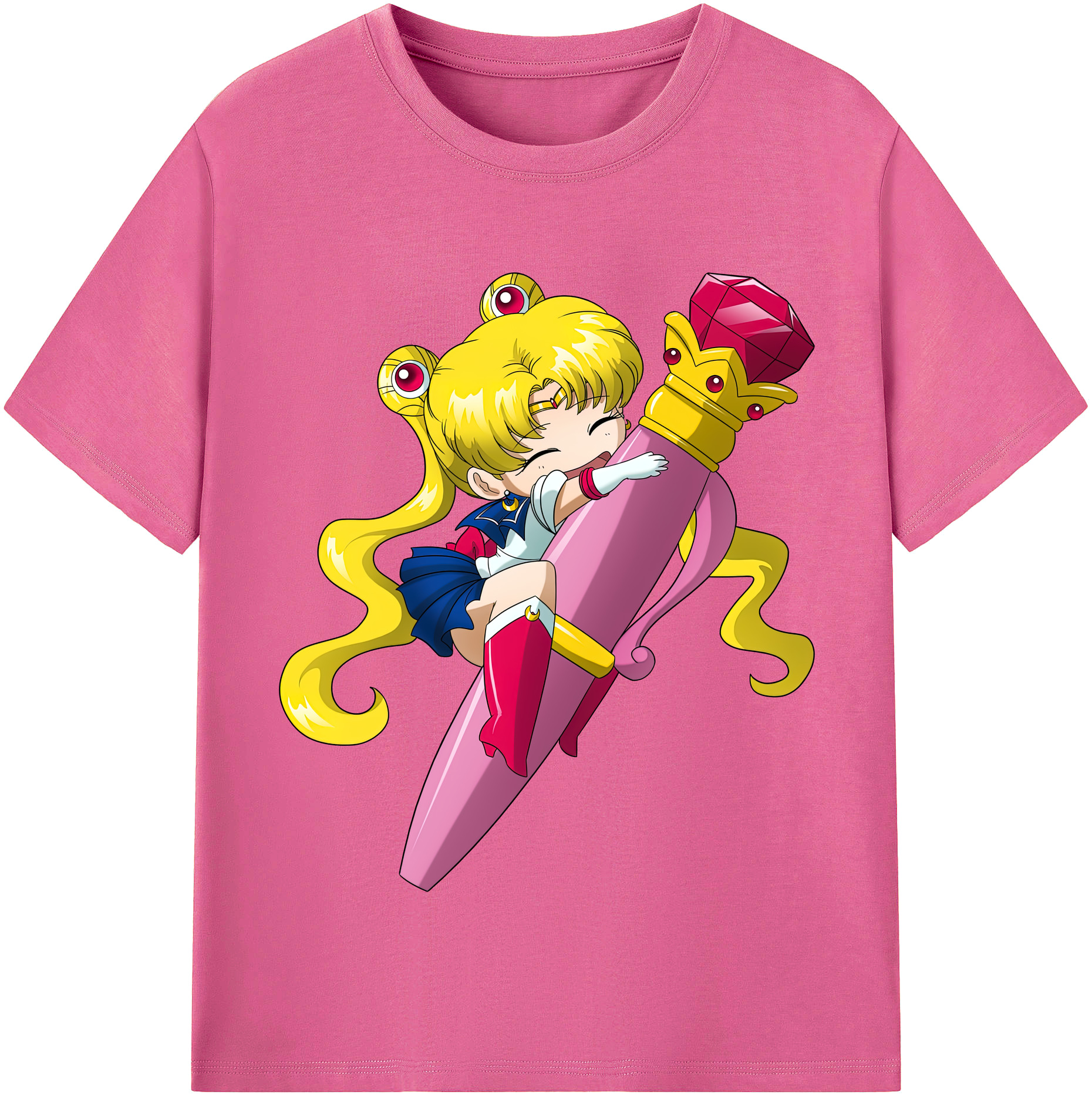 （画像用） 美少女戦士セーラームーン 月野 うさぎ つきの うさぎ Sailor Moon Tsukino Usagi レディースカジュアルプリントTシャツ（綿100％）