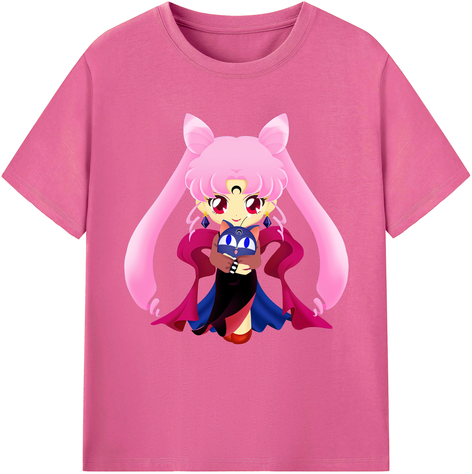 （画像用） 美少女戦士セーラームーン ちびうさ Sailor Moon Chibiusa Tsukino Usagi Small Lady Serenity レディースカジュアルプリントTシャツ（綿100％）