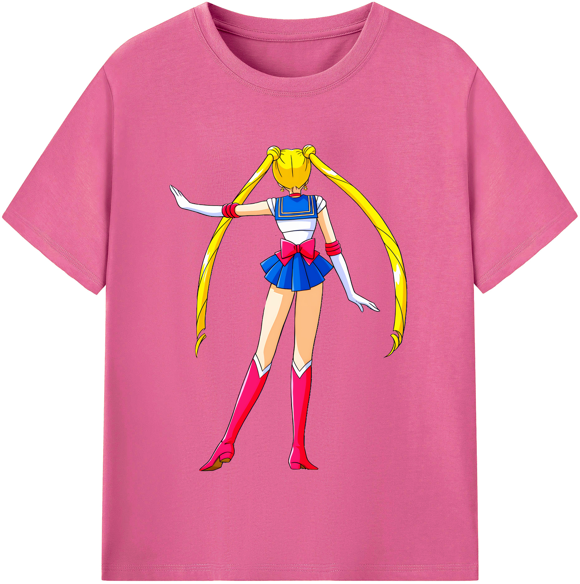 （画像用） 美少女戦士セーラームーン 月野 うさぎ つきの うさぎ Sailor Moon Tsukino Usagi レディースカジュアルプリントTシャツ（綿100％）