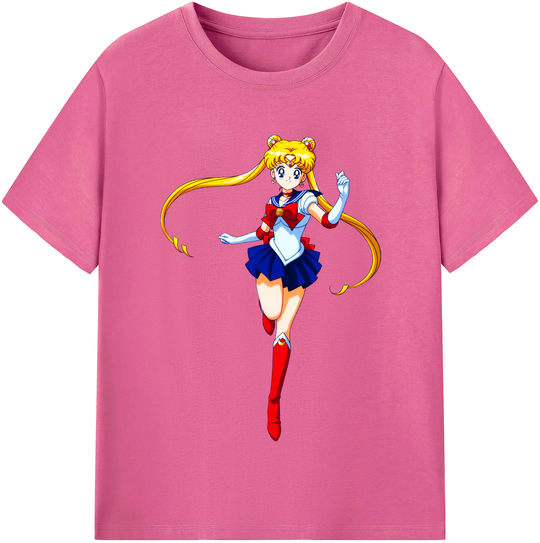 （画像用） 美少女戦士セーラームーン 月野 うさぎ つきの うさぎ Sailor Moon Tsukino Usagi レディースカジュアルプリントTシャツ（綿100％）