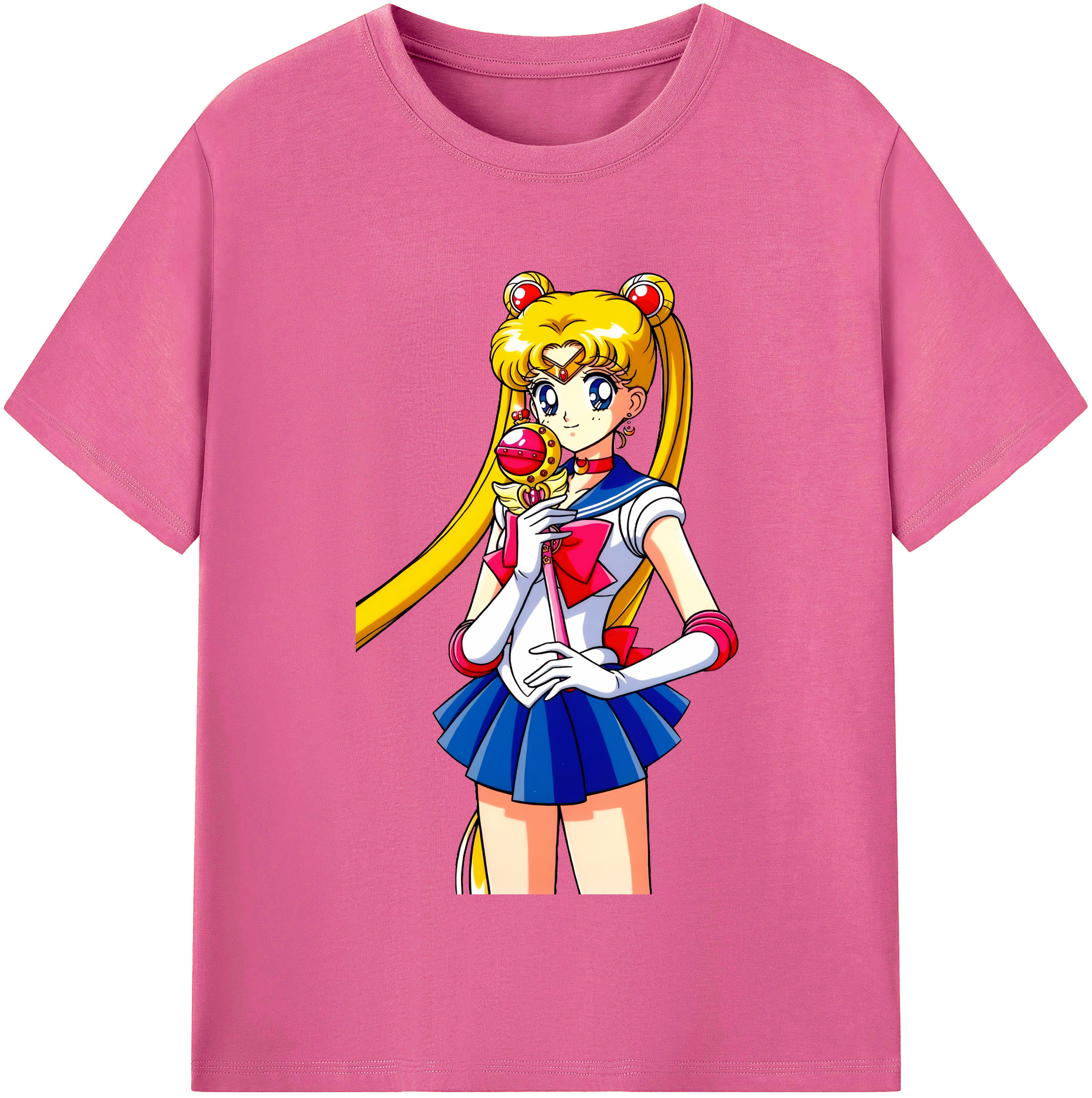 （画像用） 美少女戦士セーラームーン 月野 うさぎ つきの うさぎ Sailor Moon Tsukino Usagi レディースカジュアルプリントTシャツ（綿100％）