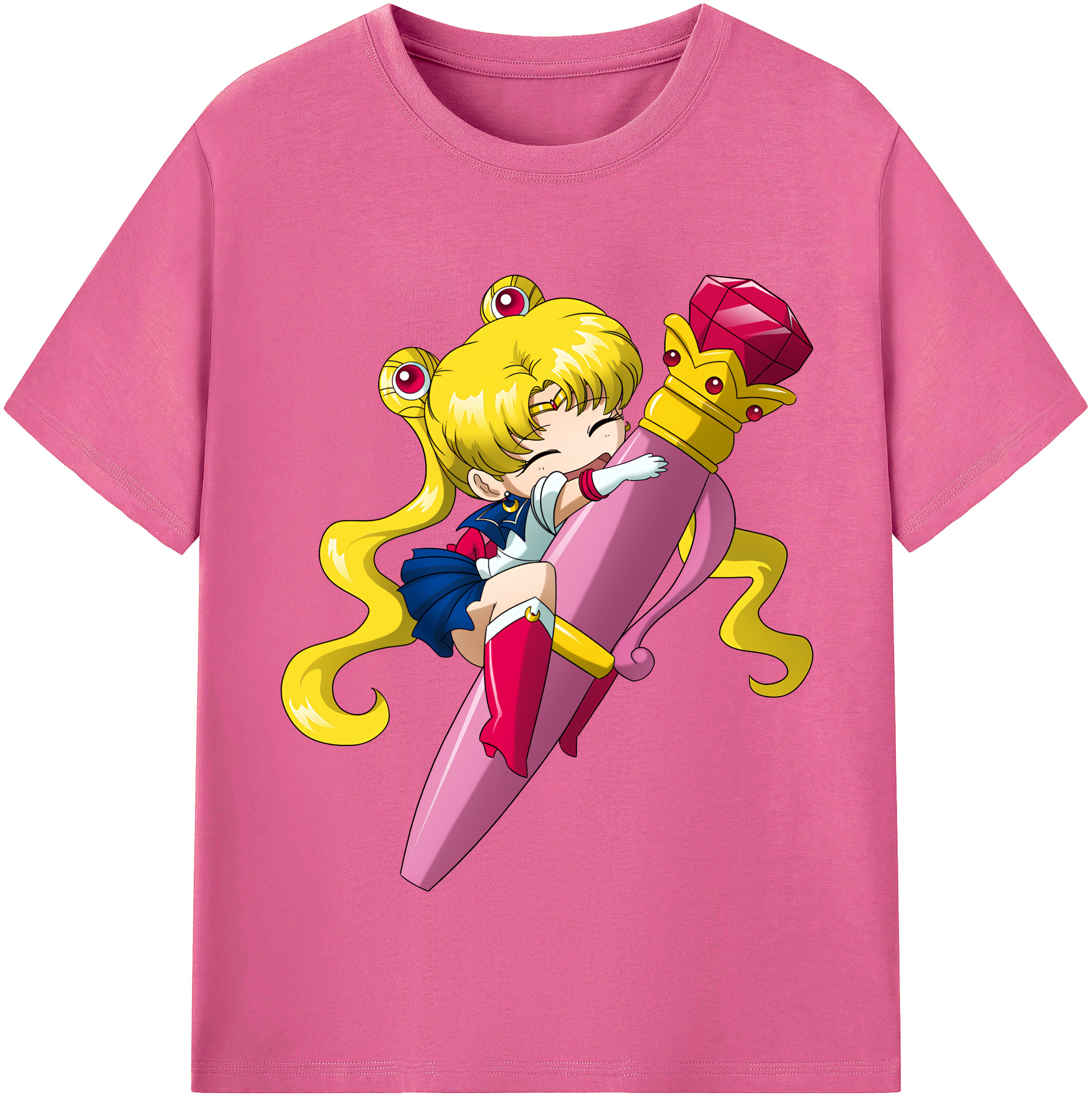 （画像用） 美少女戦士セーラームーン 月野 うさぎ つきの うさぎ Sailor Moon Tsukino Usagi レディースカジュアルプリントTシャツ（綿100％）