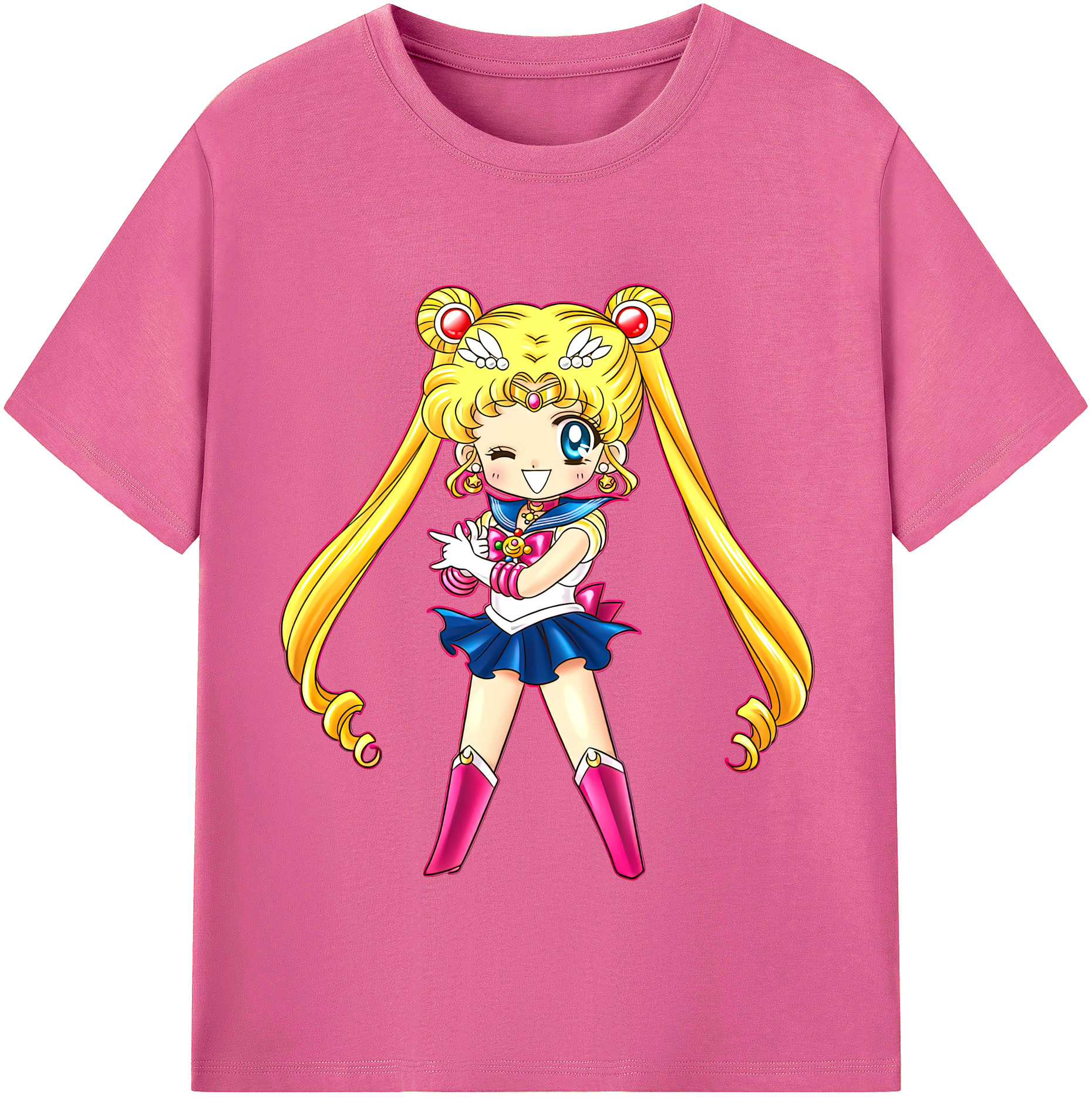 （画像用） 美少女戦士セーラームーン 月野 うさぎ つきの うさぎ Sailor Moon Tsukino Usagi レディースカジュアルプリントTシャツ（綿100％）