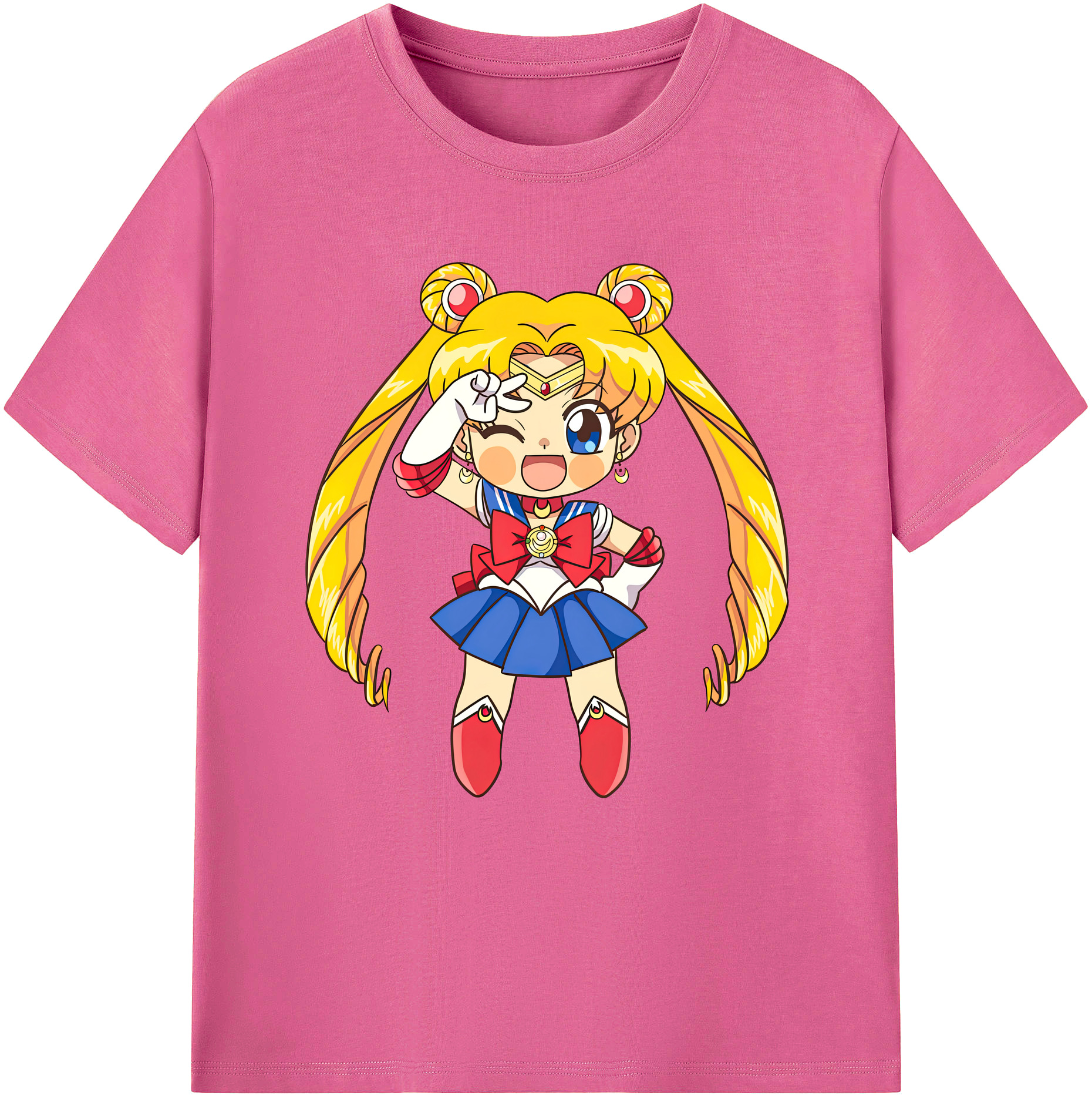 （画像用） 美少女戦士セーラームーン 月野 うさぎ つきの うさぎ Sailor Moon Tsukino Usagi レディースカジュアルプリントTシャツ（綿100％）