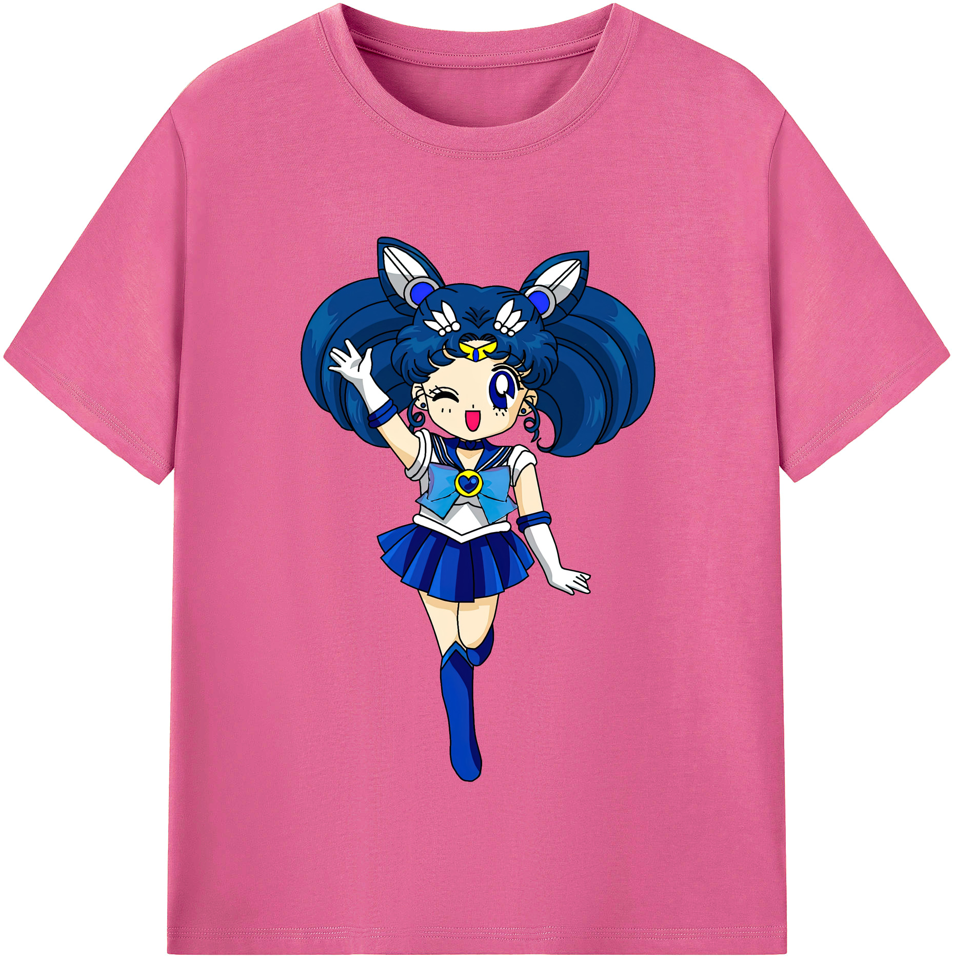 （画像用） 美少女戦士セーラームーン 水野 亜美 みずの あみ Sailor Moon Mizuno Ami レディースカジュアルプリントTシャツ（綿100％）
