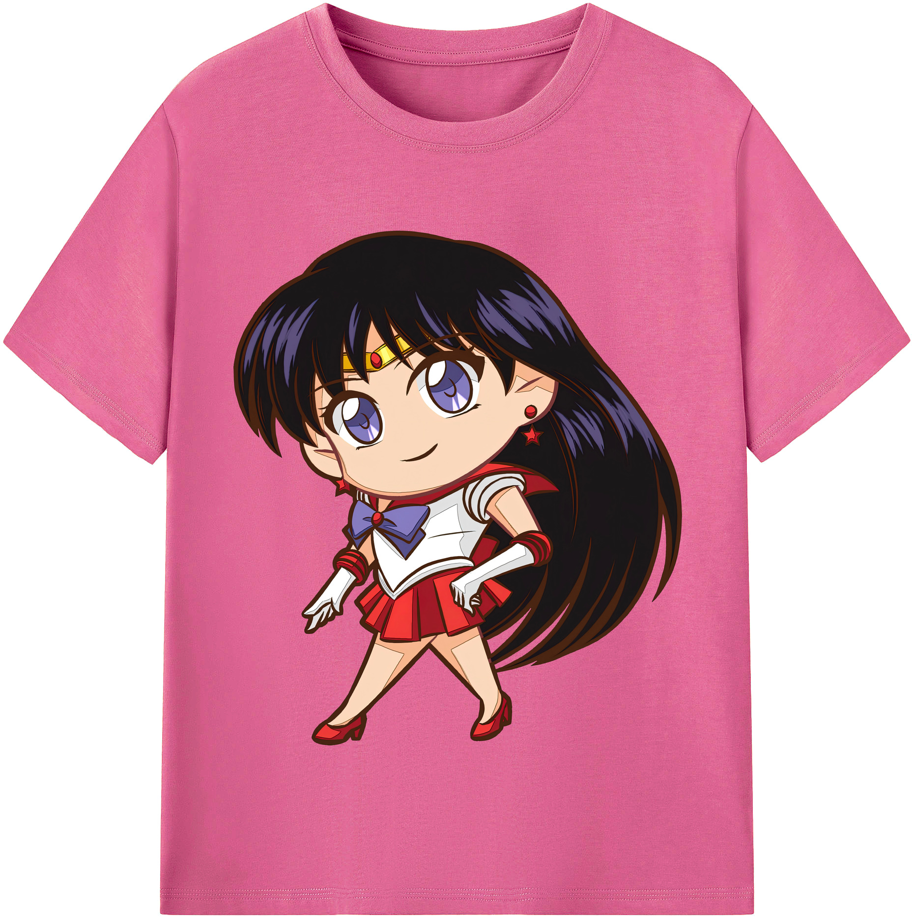 （画像用） 美少女戦士セーラームーン 火野レイ ひの レイ Sailor Moon Hino Rei （セーラーマーズ,Sailor Mars） レディースカジュアルプリントTシャツ（綿100％）