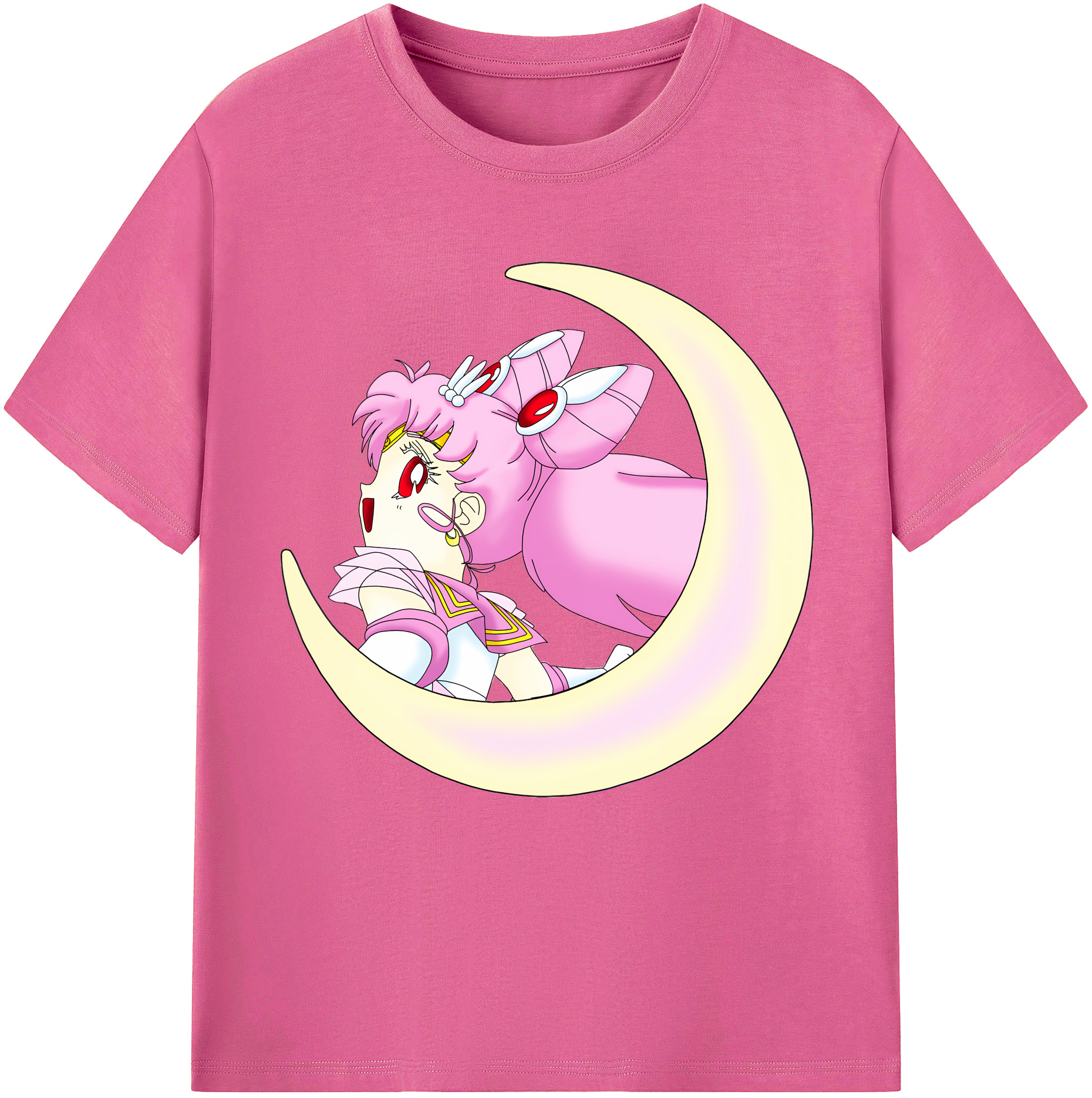 （画像用） 美少女戦士セーラームーン ちびうさ Sailor Moon Chibiusa Tsukino Usagi Small Lady Serenity レディースカジュアルプリントTシャツ（綿100％）