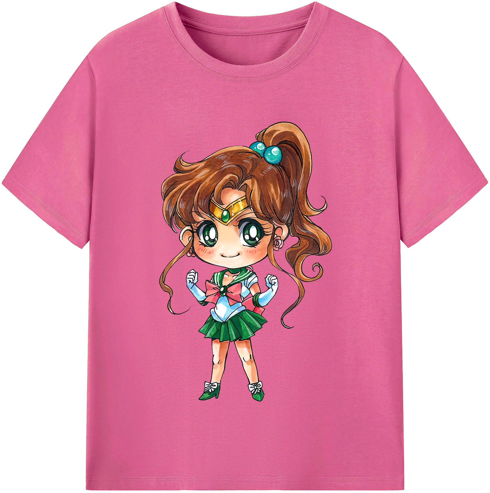 （画像用） 美少女戦士セーラームーン 木野 まこと きの まこと Sailor Moon Kino Makoto （セーラージュピター；Sailor Jupiter） レディースカジュアルプリントTシャツ（綿100％）