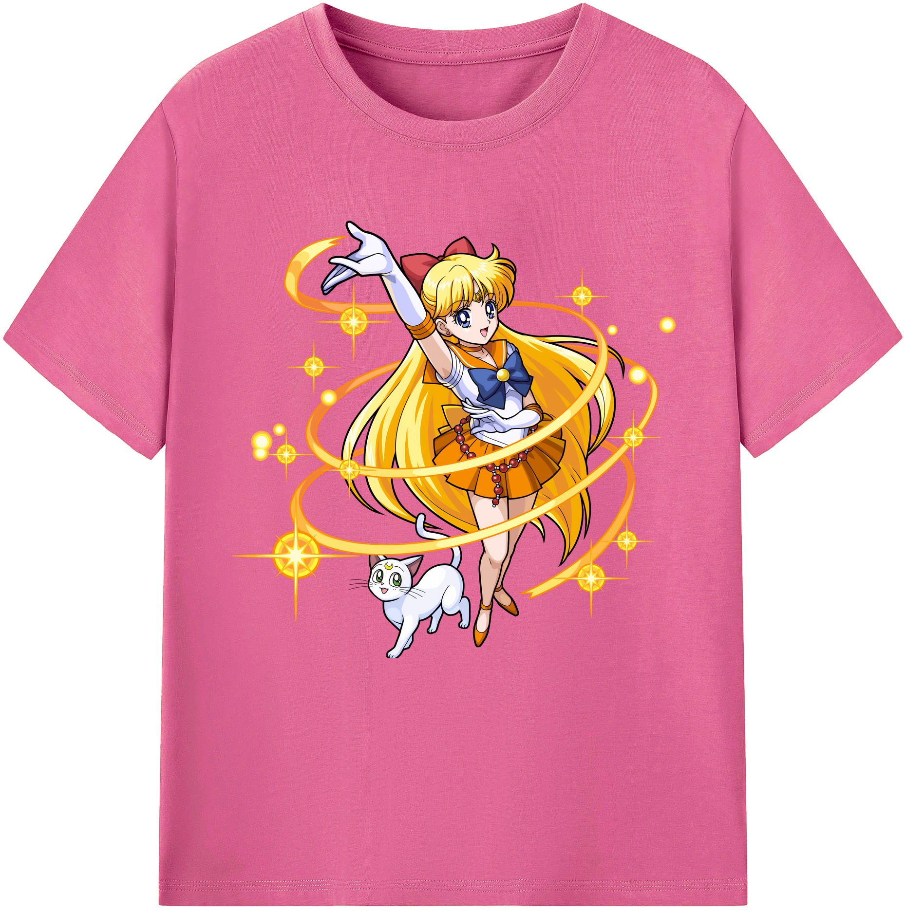 （画像用） 美少女戦士セーラームーン 愛野 美奈子 あいの みなこ Sailor Moon Aino Minako レディースカジュアルプリントTシャツ（綿100％）