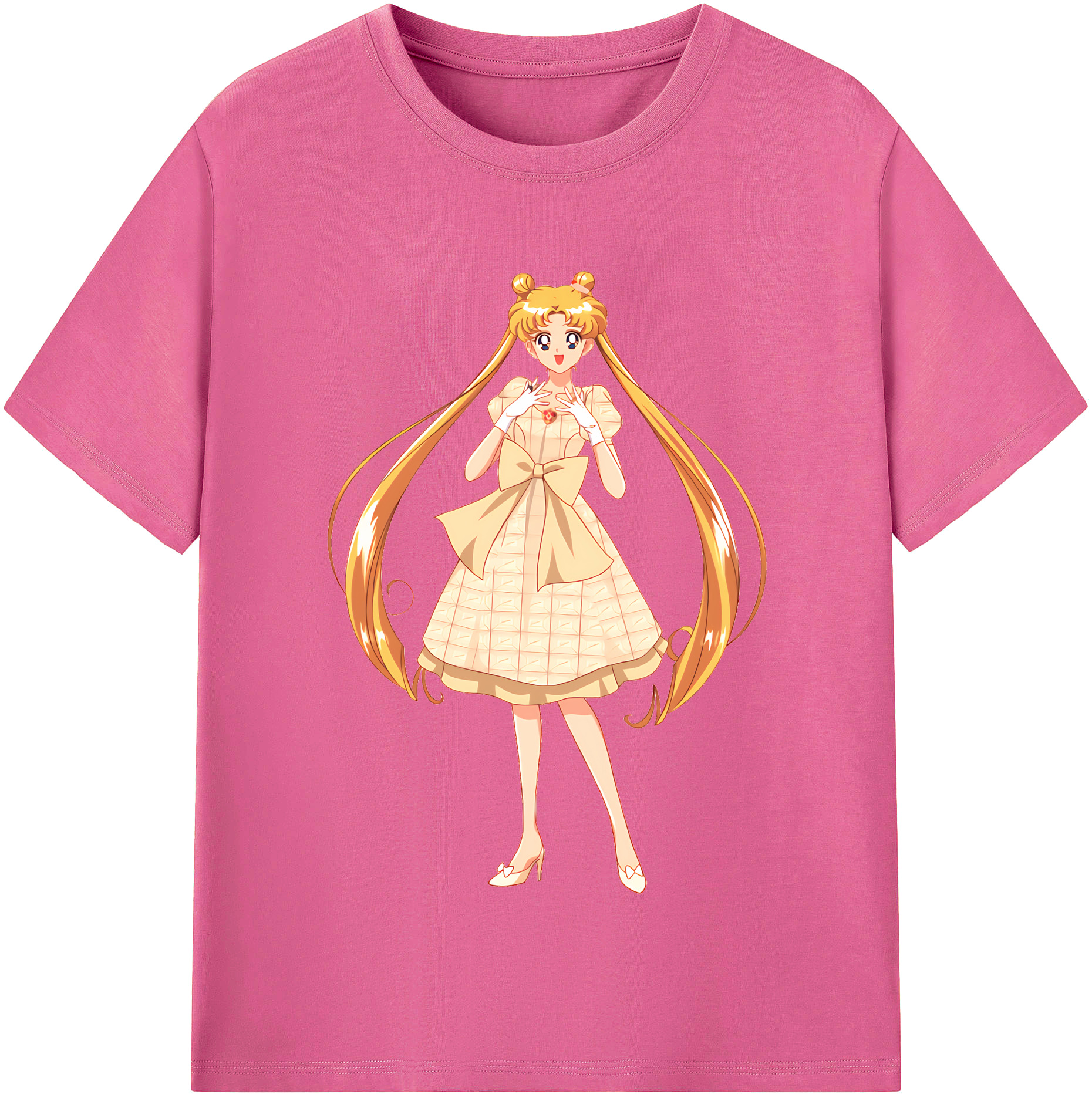 （画像用） 美少女戦士セーラームーン 愛野 美奈子 あいの みなこ Sailor Moon Aino Minako レディースカジュアルプリントTシャツ（綿100％）