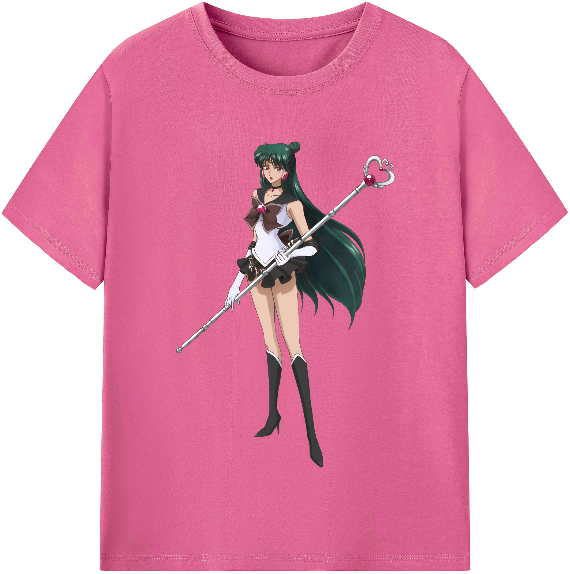 （画像用） 美少女戦士セーラームーン 冥王せつな Sailor Moon Meiou Setsuna レディースカジュアルプリントTシャツ（綿100％）