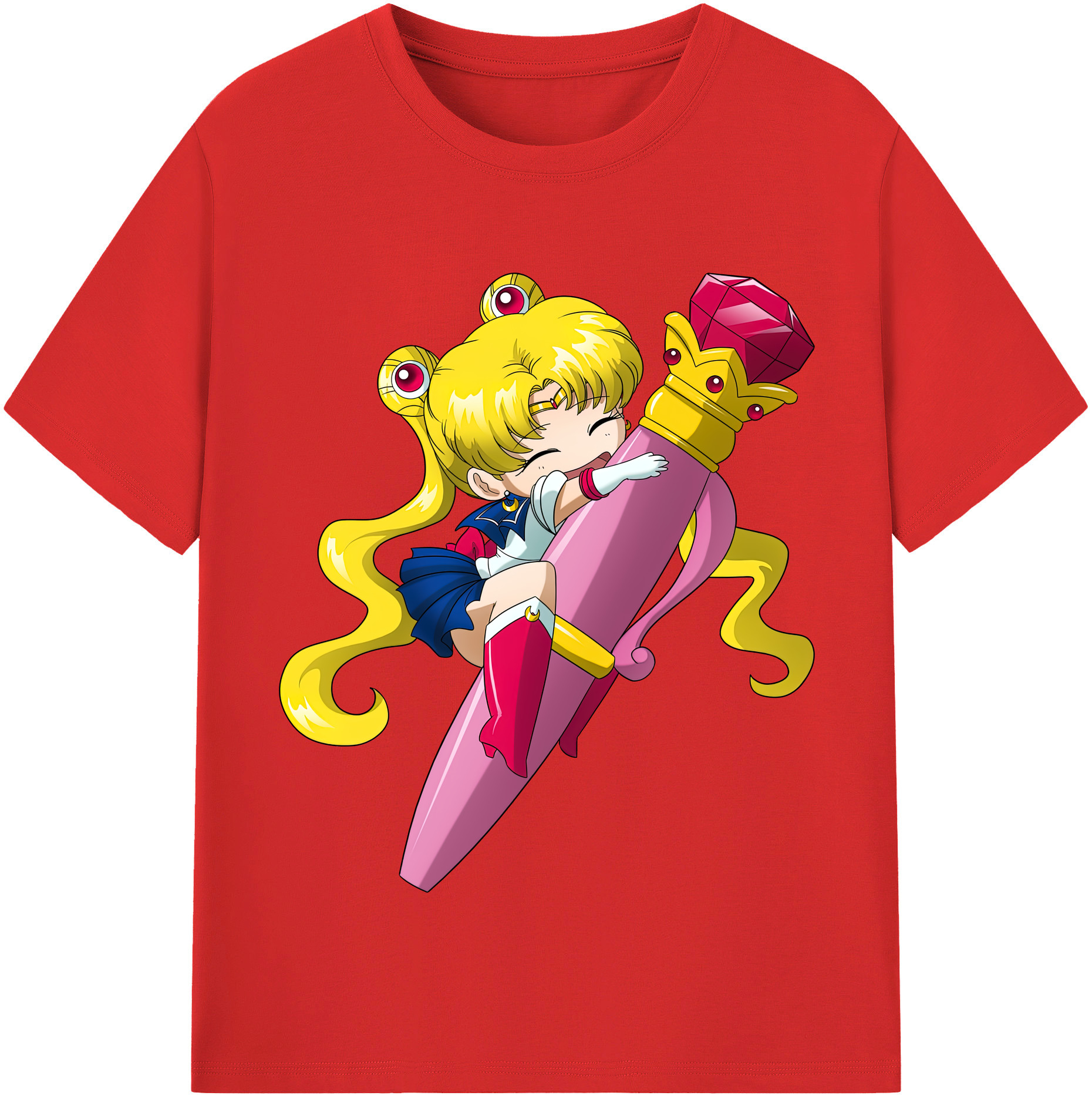（画像用） 美少女戦士セーラームーン 月野 うさぎ つきの うさぎ Sailor Moon Tsukino Usagi レディースカジュアルプリントTシャツ（綿100％）