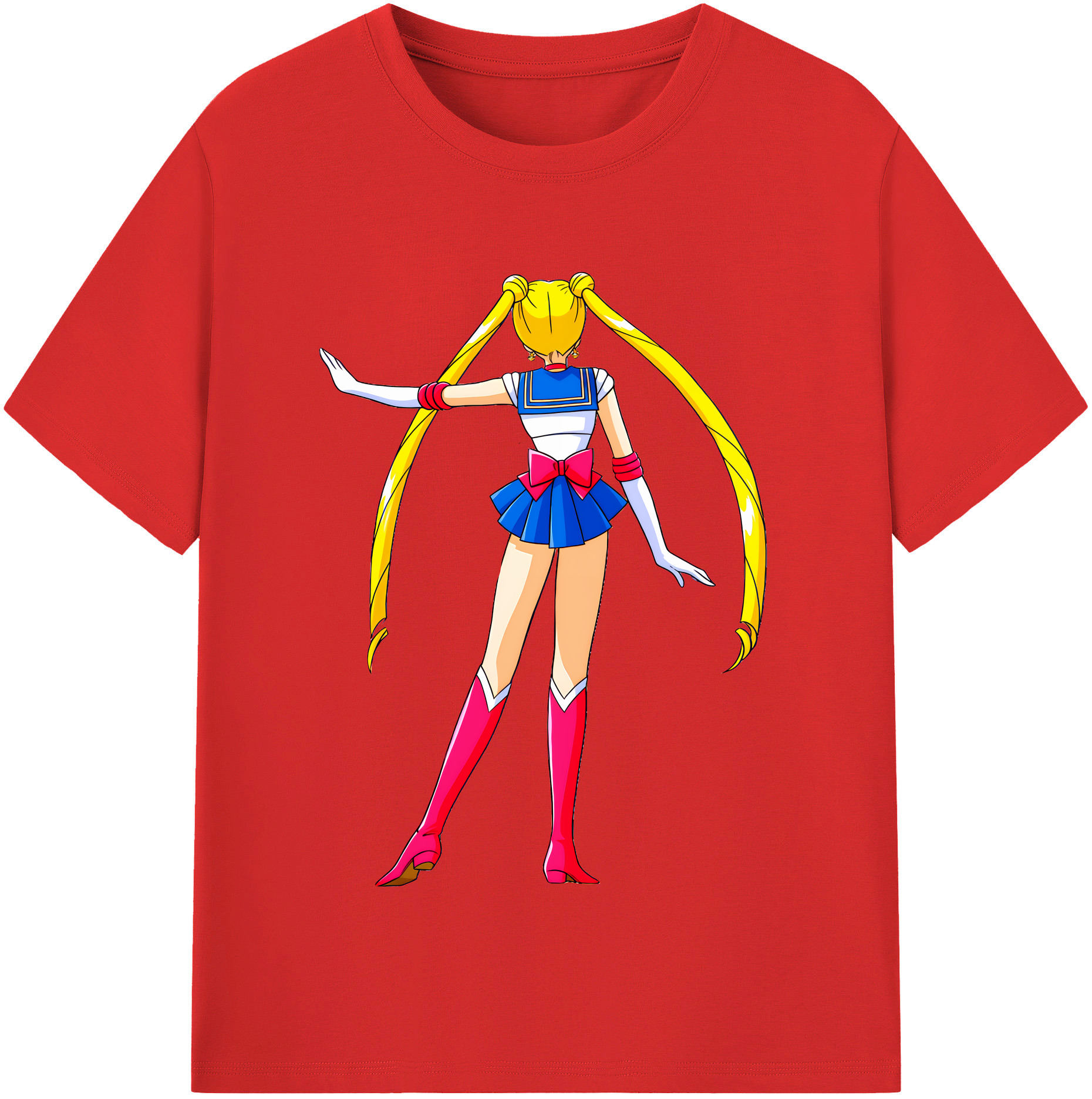 （画像用） 美少女戦士セーラームーン 月野 うさぎ つきの うさぎ Sailor Moon Tsukino Usagi レディースカジュアルプリントTシャツ（綿100％）