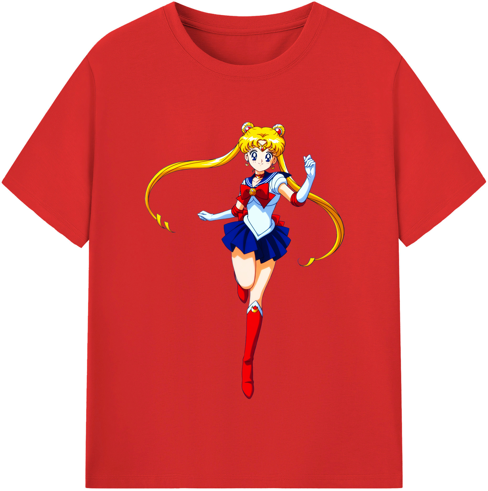 （画像用） 美少女戦士セーラームーン 月野 うさぎ つきの うさぎ Sailor Moon Tsukino Usagi レディースカジュアルプリントTシャツ（綿100％）