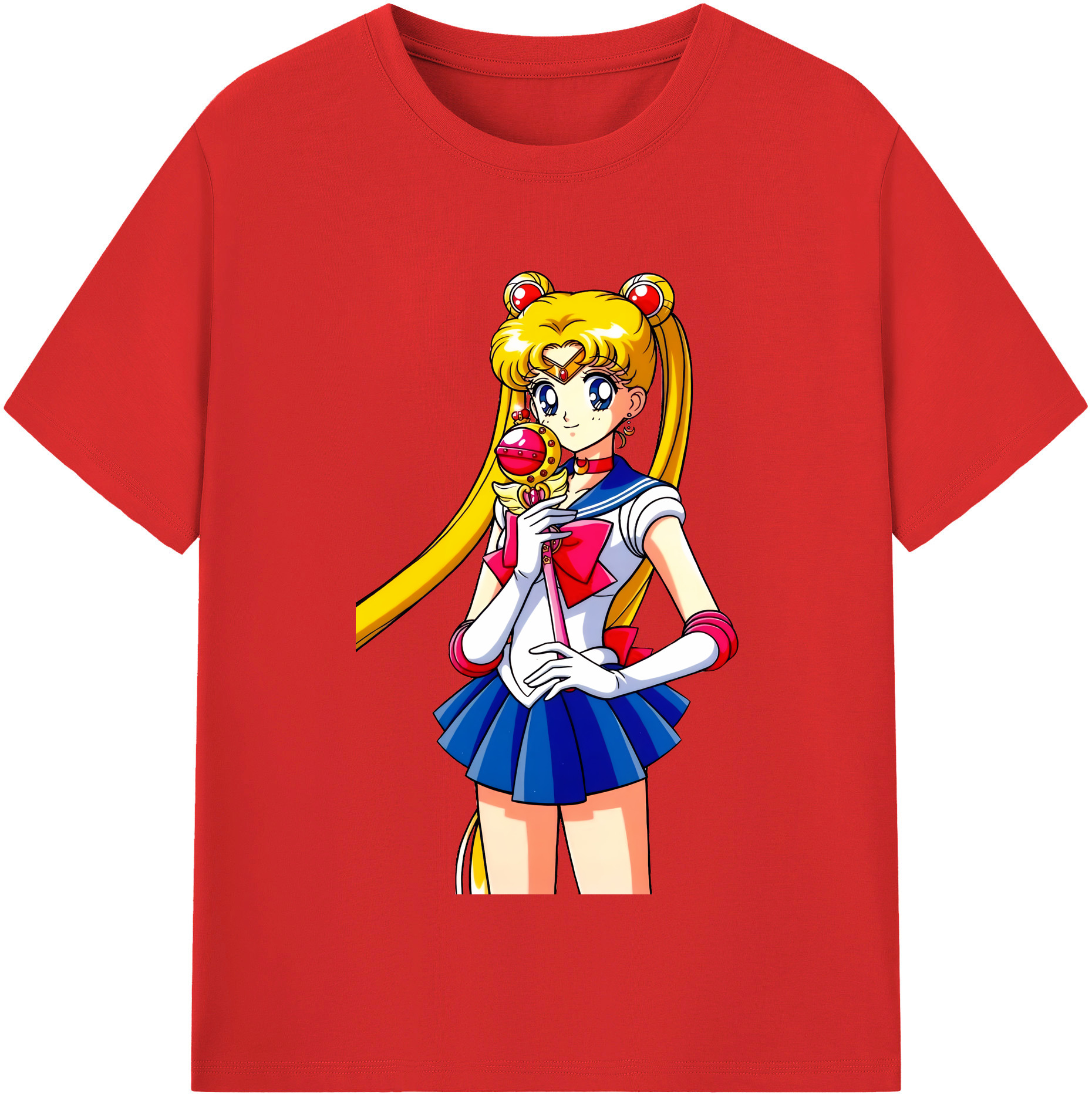 （画像用） 美少女戦士セーラームーン 月野 うさぎ つきの うさぎ Sailor Moon Tsukino Usagi レディースカジュアルプリントTシャツ（綿100％）