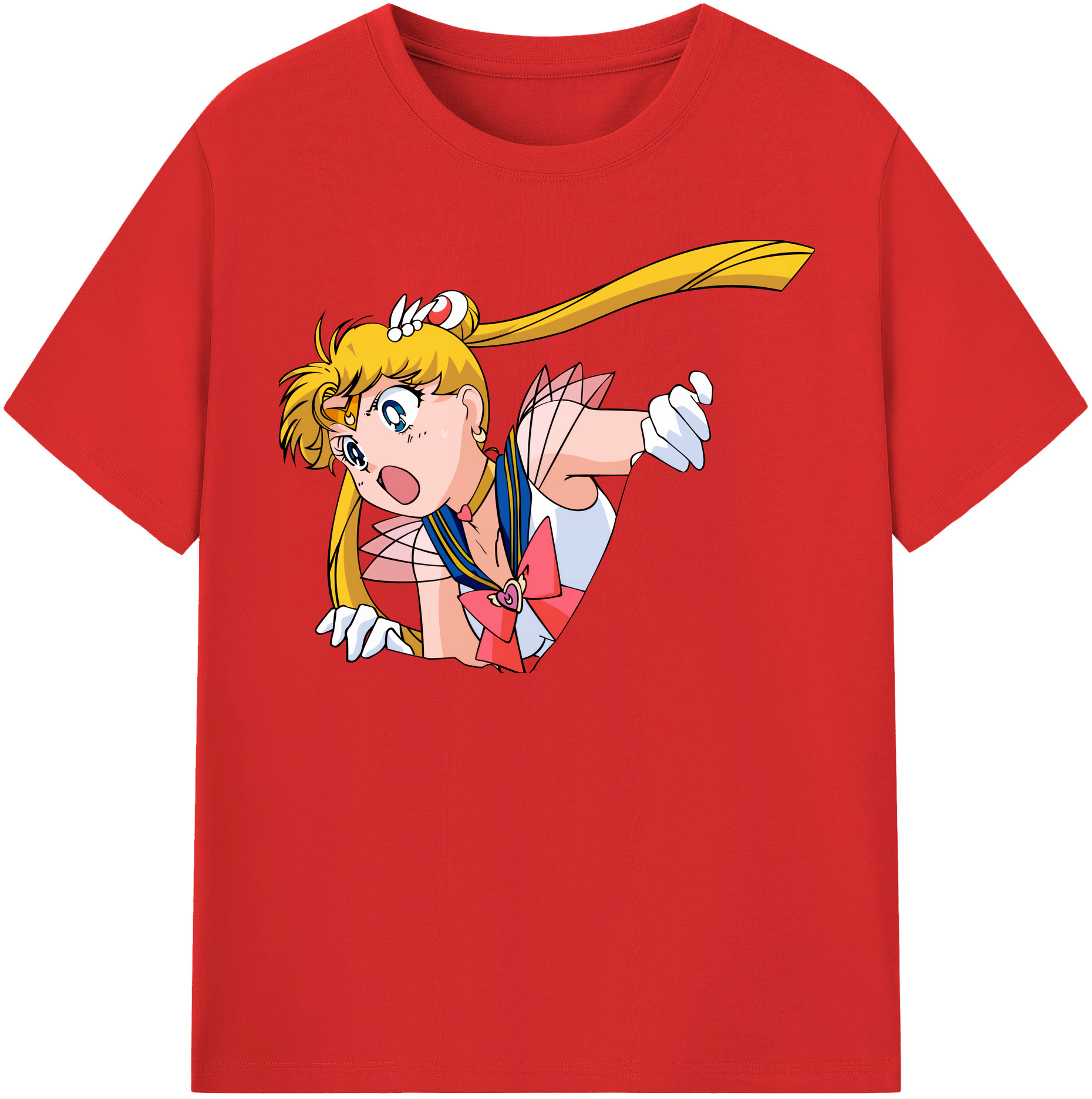 （画像用） 美少女戦士セーラームーン 月野 うさぎ つきの うさぎ Sailor Moon Tsukino Usagi レディースカジュアルプリントTシャツ（綿100％）