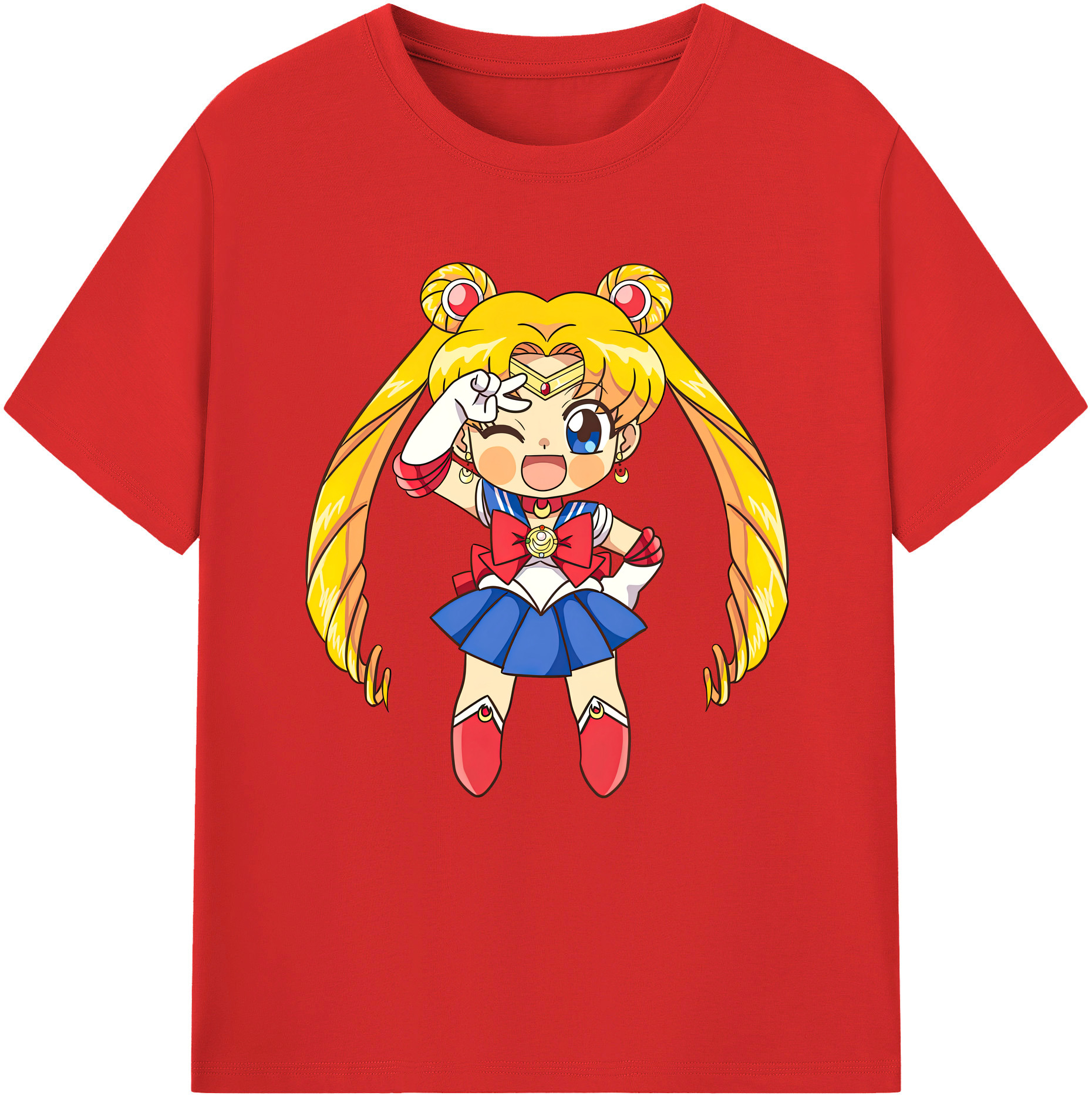 （画像用） 美少女戦士セーラームーン 月野 うさぎ つきの うさぎ Sailor Moon Tsukino Usagi レディースカジュアルプリントTシャツ（綿100％）