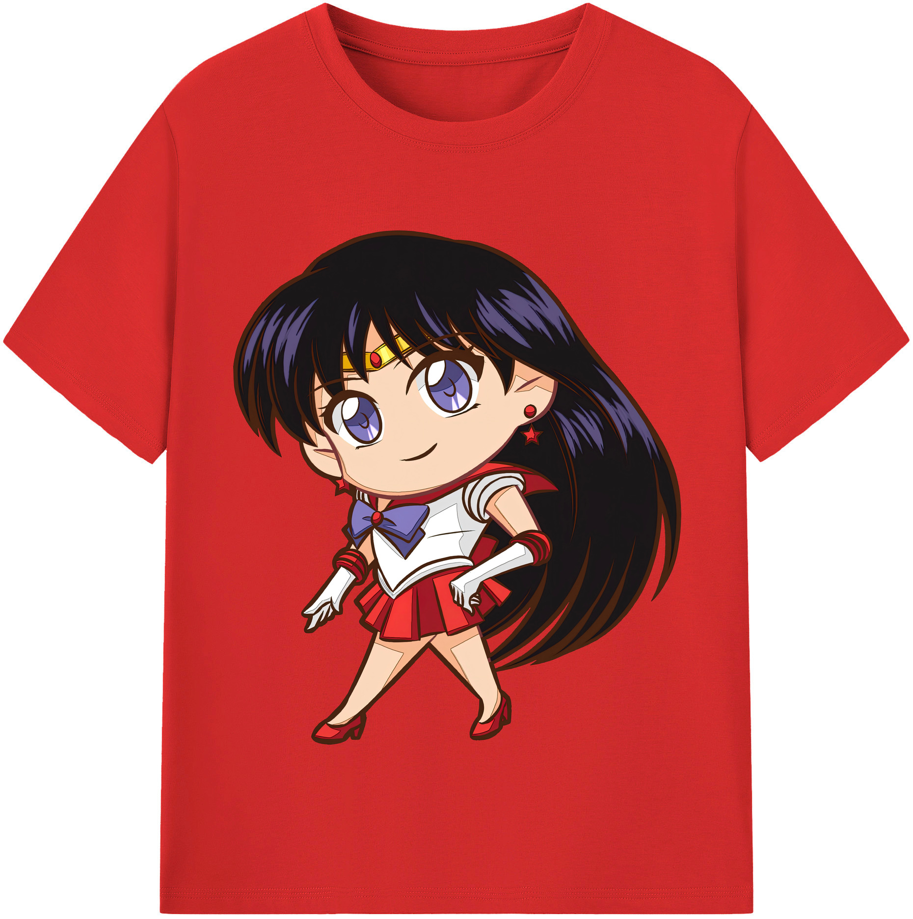 （画像用） 美少女戦士セーラームーン 火野レイ ひの レイ Sailor Moon Hino Rei （セーラーマーズ,Sailor Mars） レディースカジュアルプリントTシャツ（綿100％）