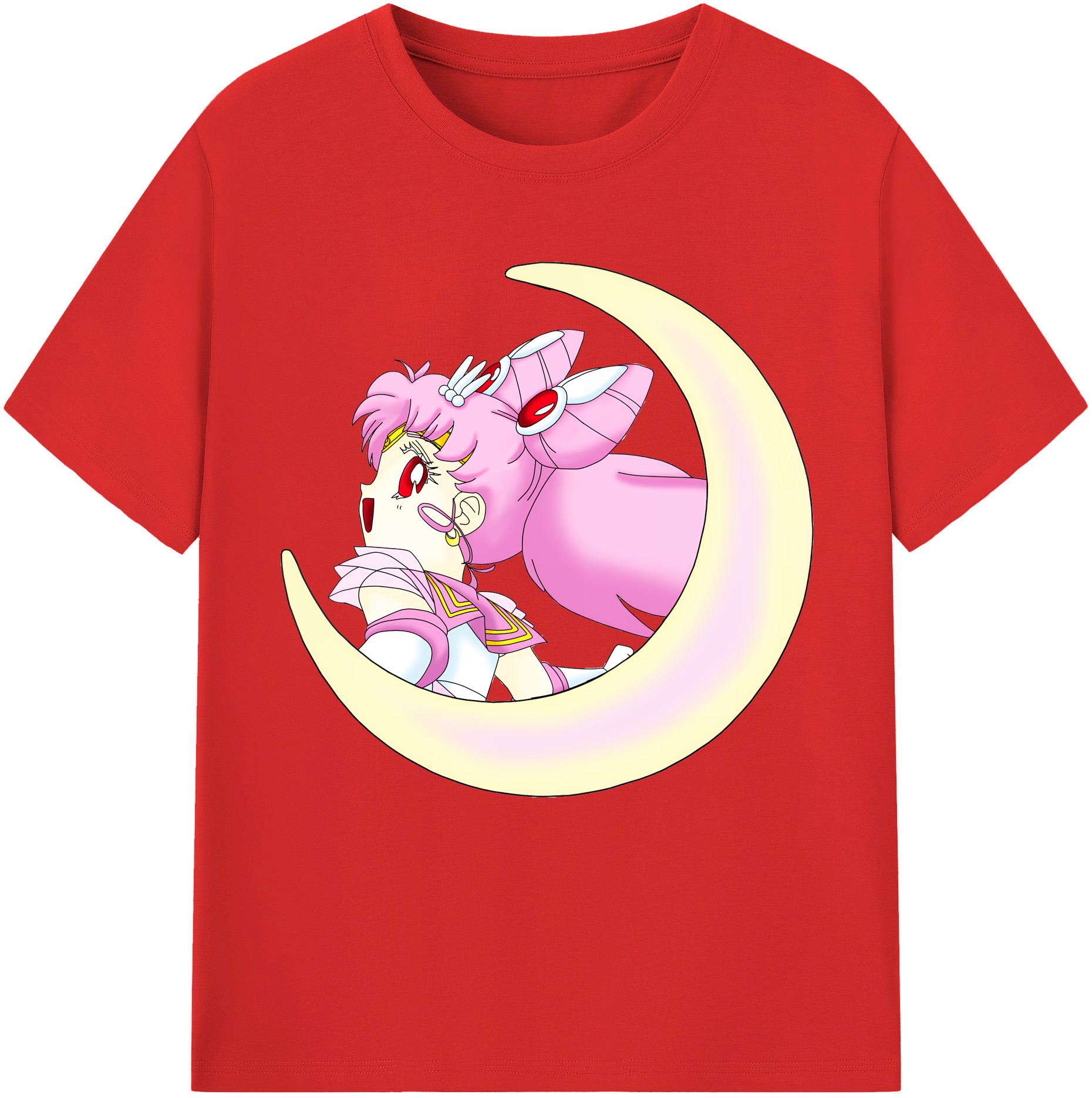 （画像用） 美少女戦士セーラームーン ちびうさ Sailor Moon Chibiusa Tsukino Usagi Small Lady Serenity レディースカジュアルプリントTシャツ（綿100％）