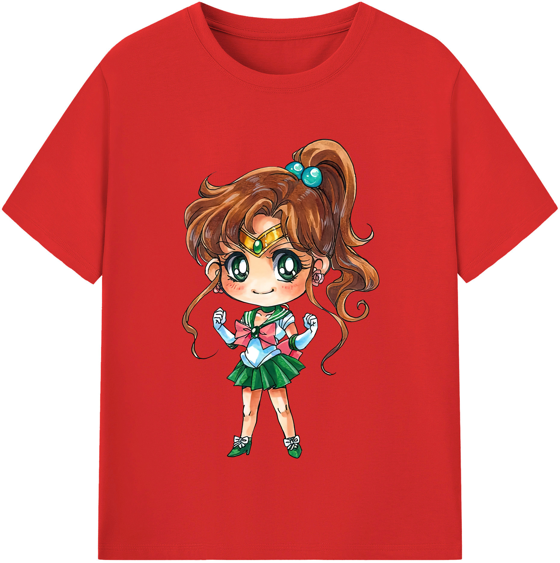 （画像用） 美少女戦士セーラームーン 木野 まこと きの まこと Sailor Moon Kino Makoto （セーラージュピター；Sailor Jupiter） レディースカジュアルプリントTシャツ（綿100％）