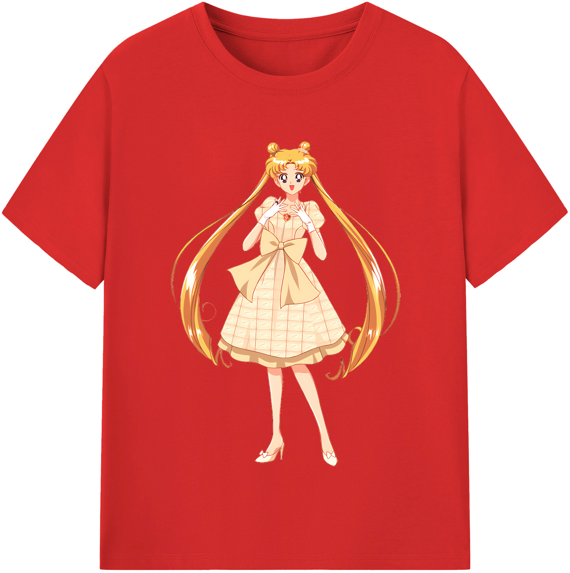 （画像用） 美少女戦士セーラームーン 愛野 美奈子 あいの みなこ Sailor Moon Aino Minako レディースカジュアルプリントTシャツ（綿100％）