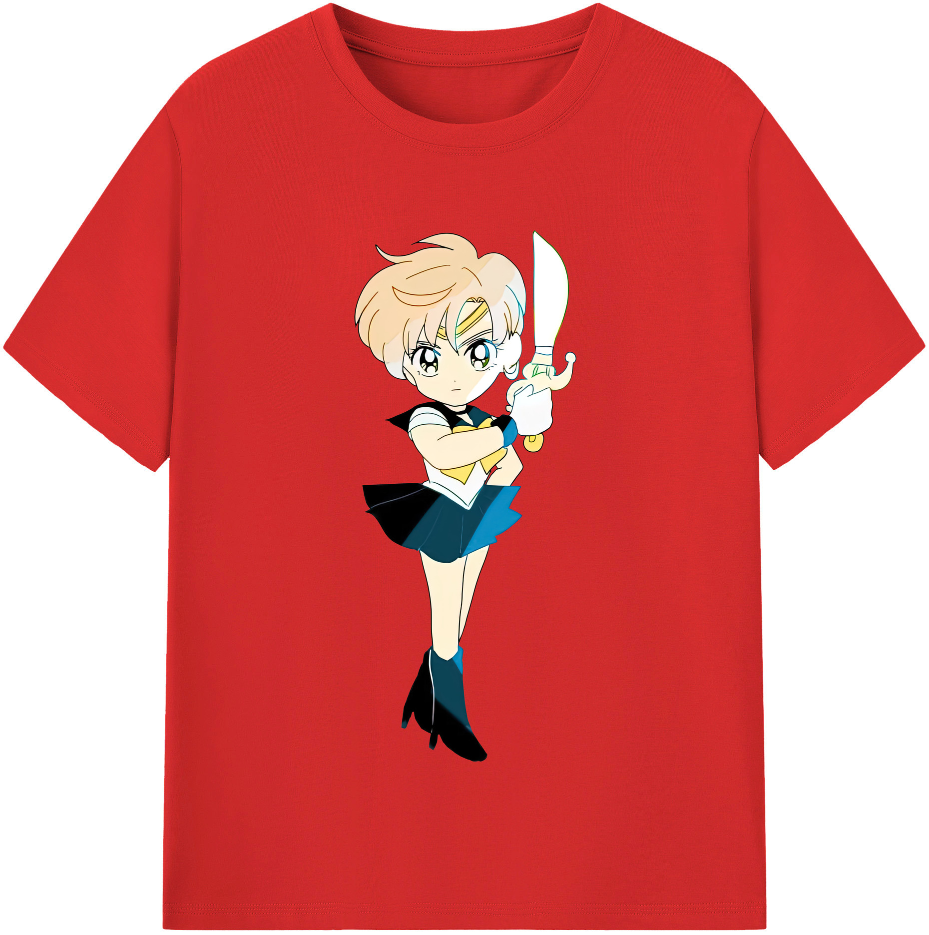 （画像用） 美少女戦士セーラームーン 天王はるか Sailor Moon Tenoh Haruka レディースカジュアルプリントTシャツ（綿100％）